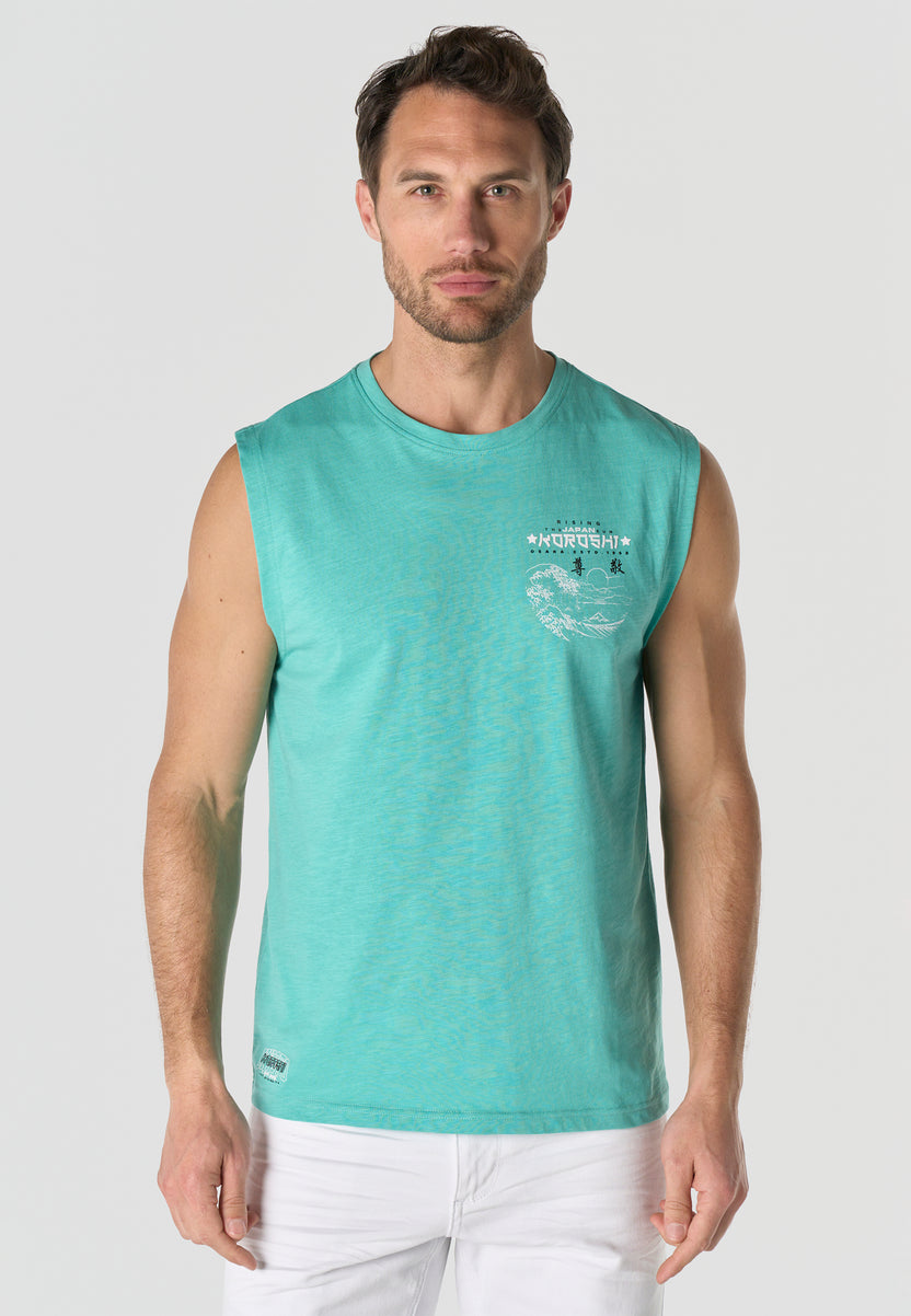 Bedrucktes Box-T-Shirt aus Baumwolle