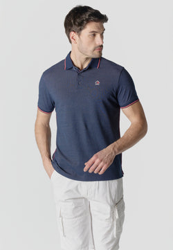 Kurzarm-Piqué-Poloshirt für Herren, Marineblau – Koroshi 2611PC00