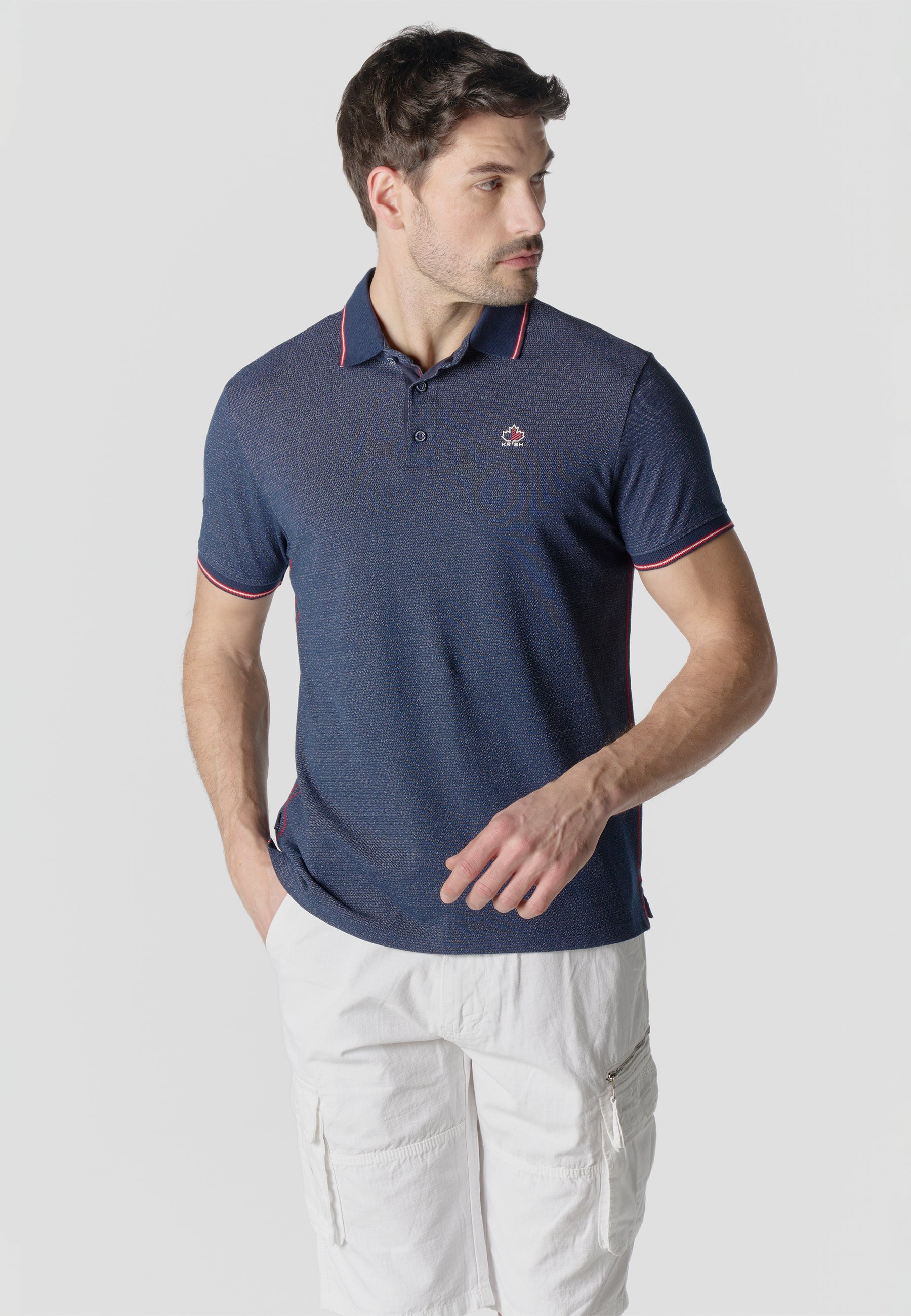 Polo piqué manches courtes homme marine - Koroshi 2611PC00