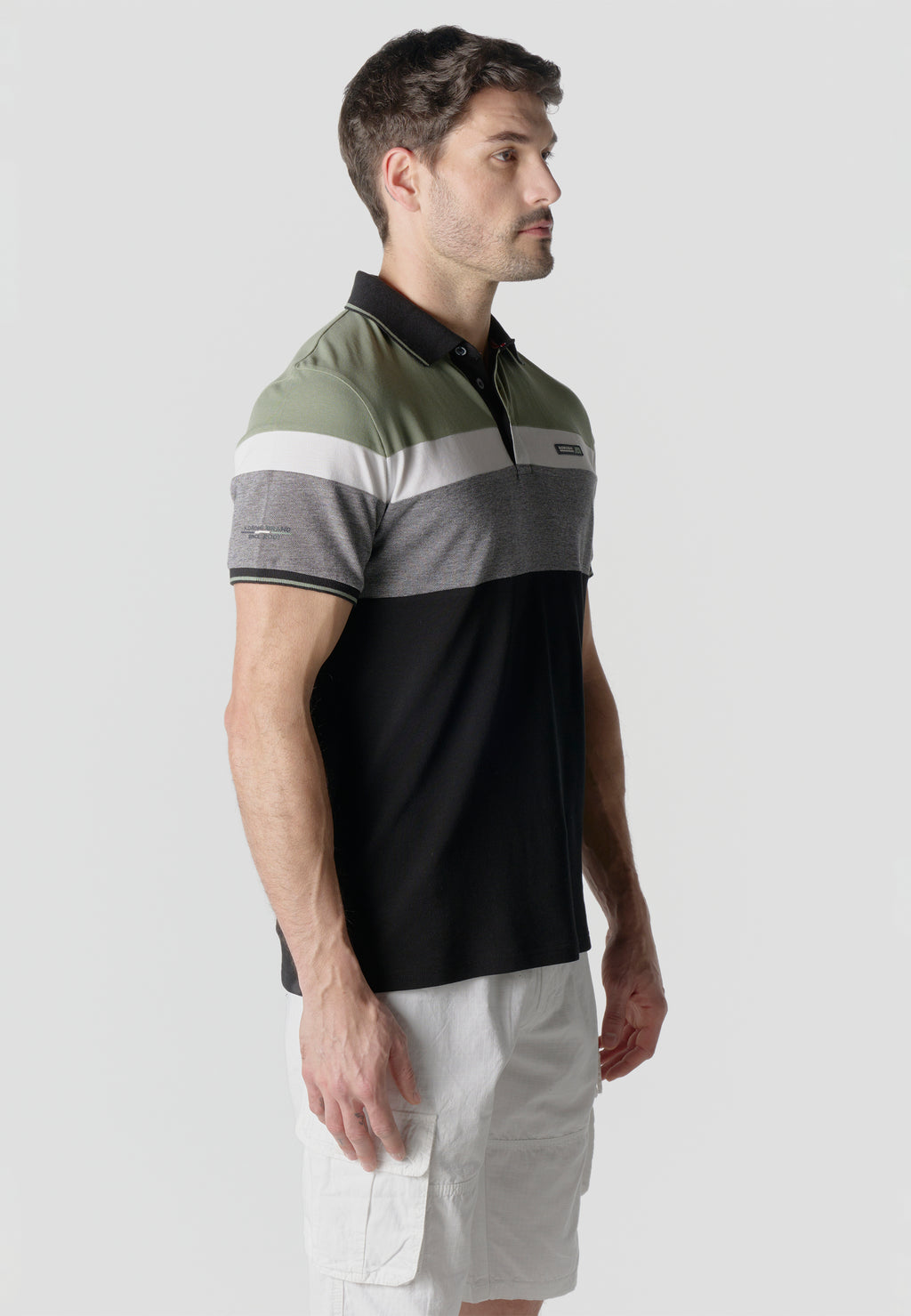 Normal pique stripes-block nautik polo