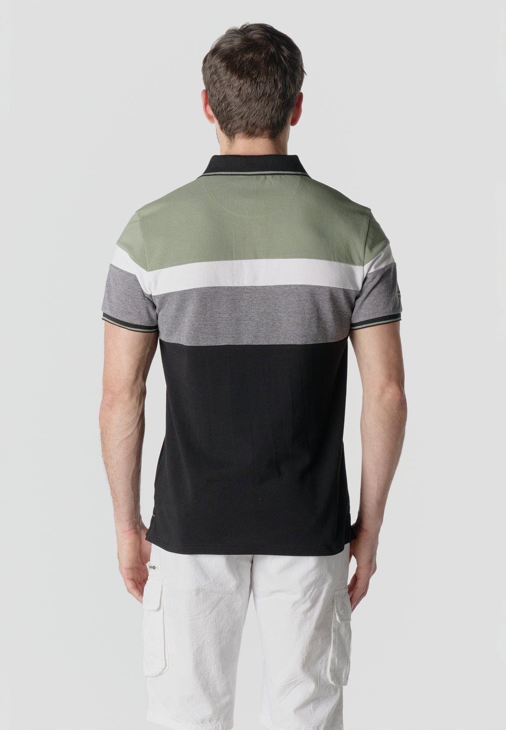 Normal pique stripes-block nautik polo