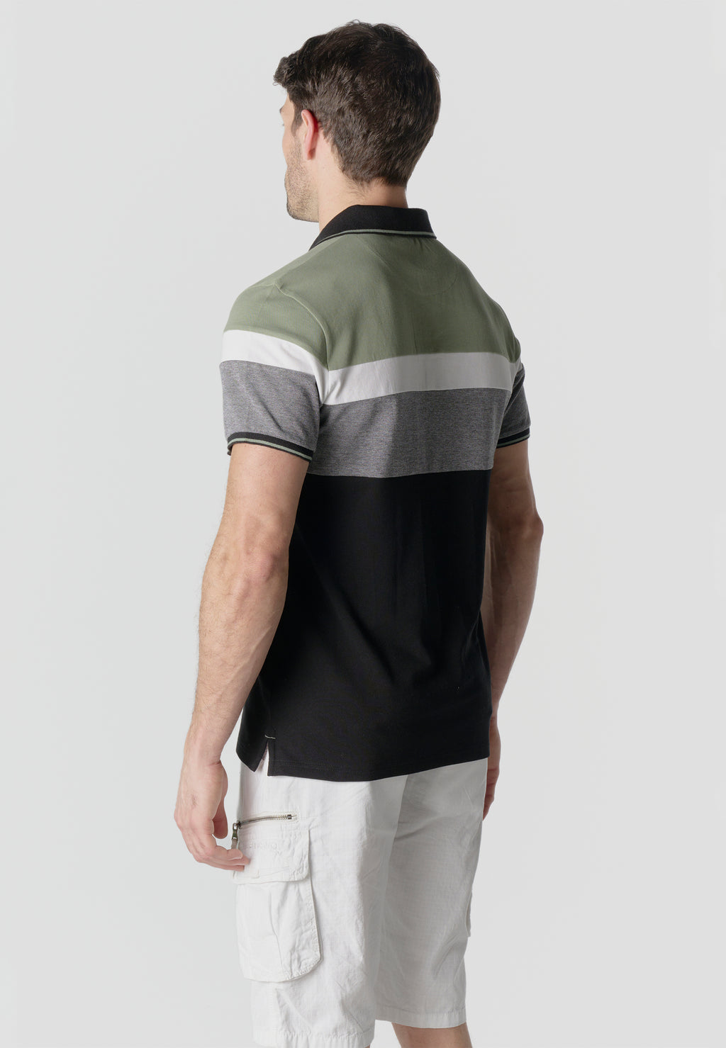 Normal pique stripes-block nautik polo