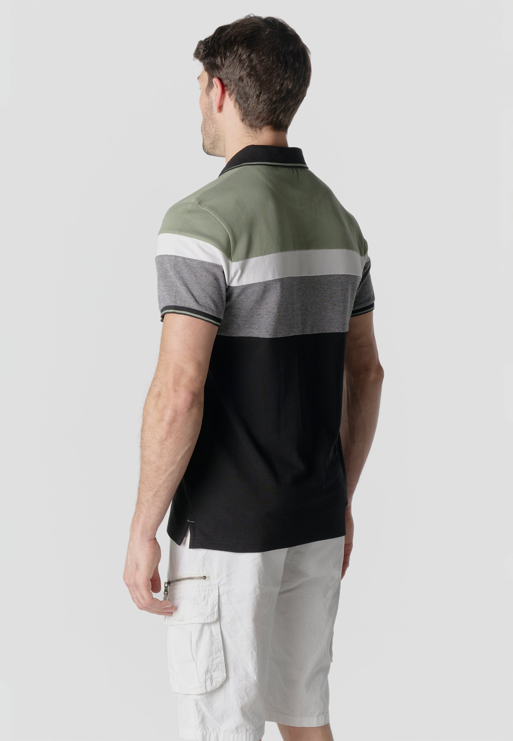 Normal pique stripes-block nautik polo
