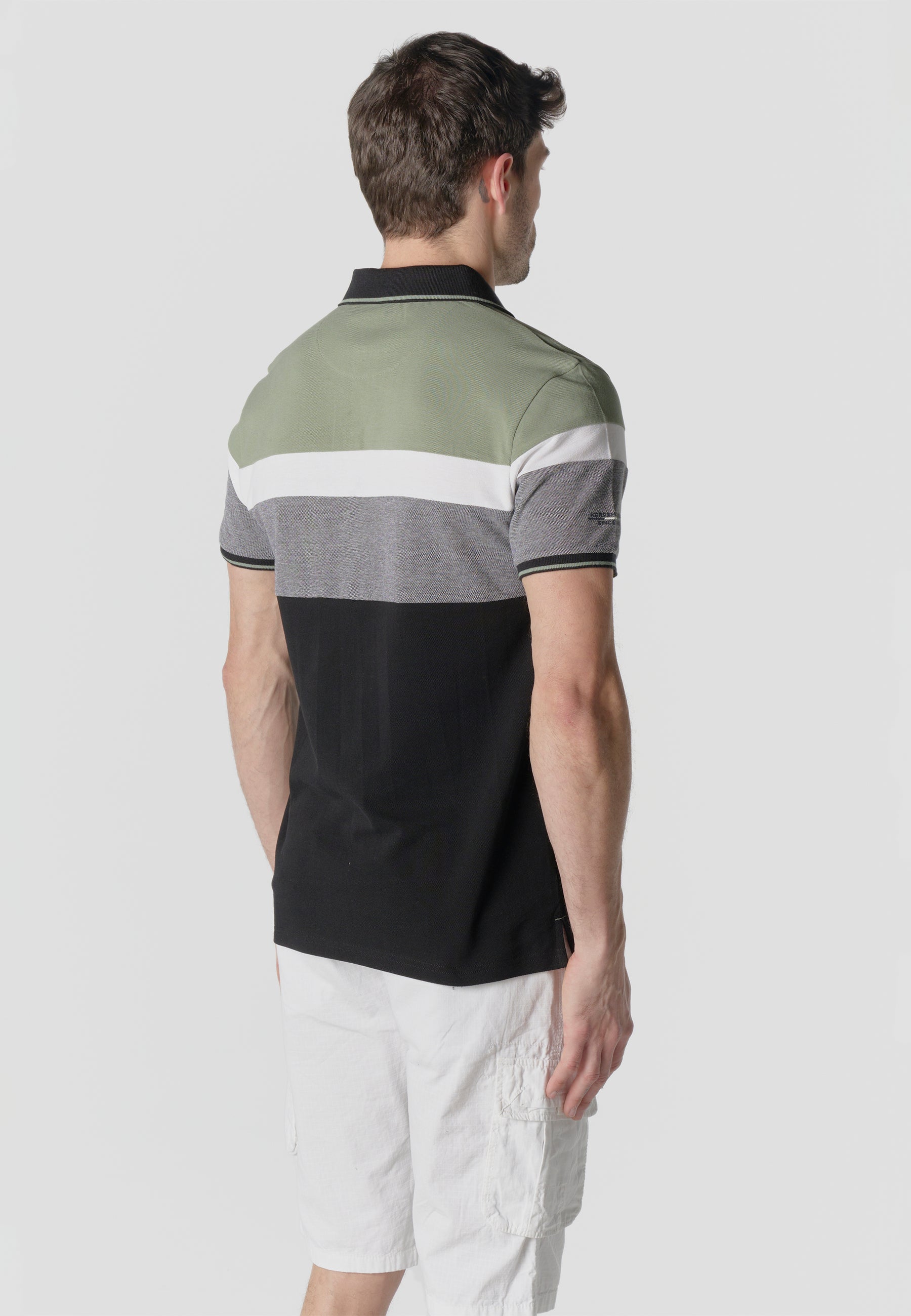 Normal pique stripes-block nautik polo