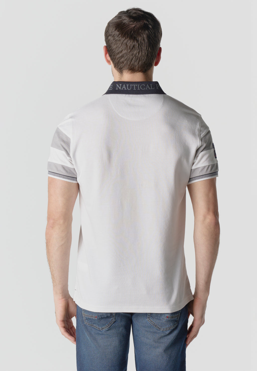 Normal pique stripes-block nautik polo