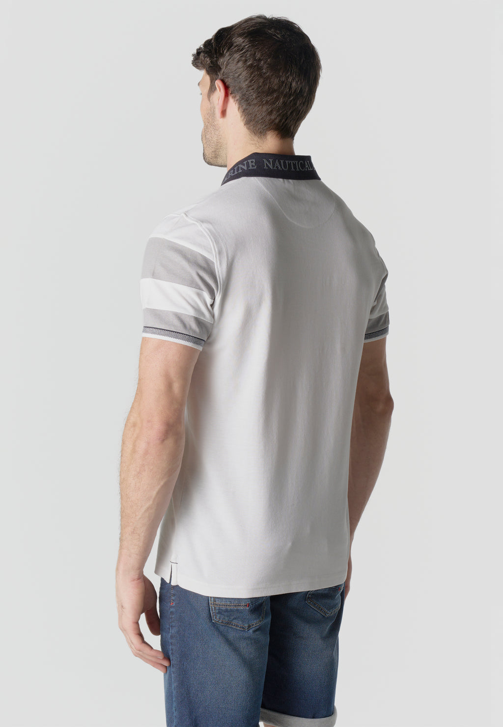 Normal pique stripes-block nautik polo