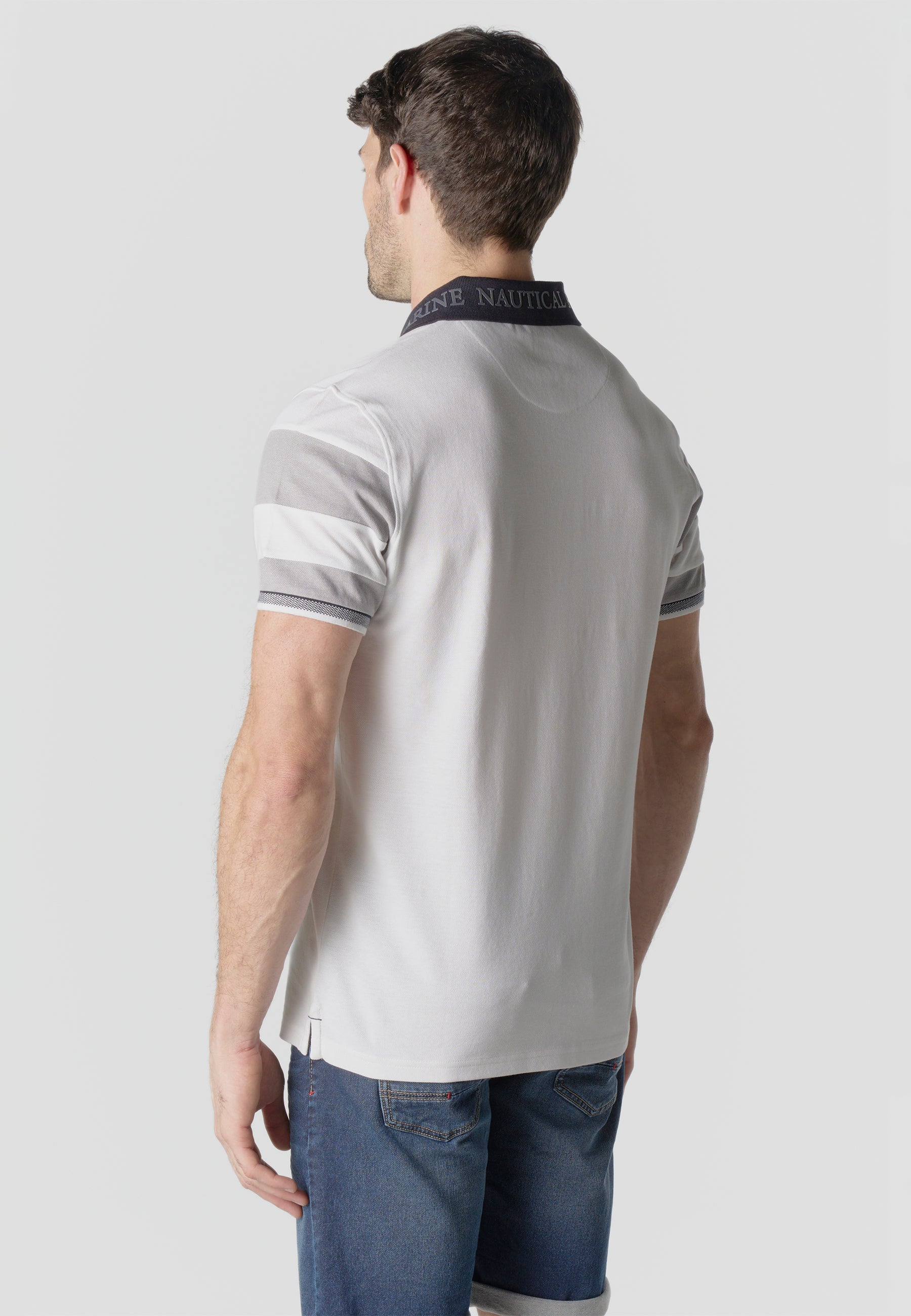 Normal pique stripes-block nautik polo