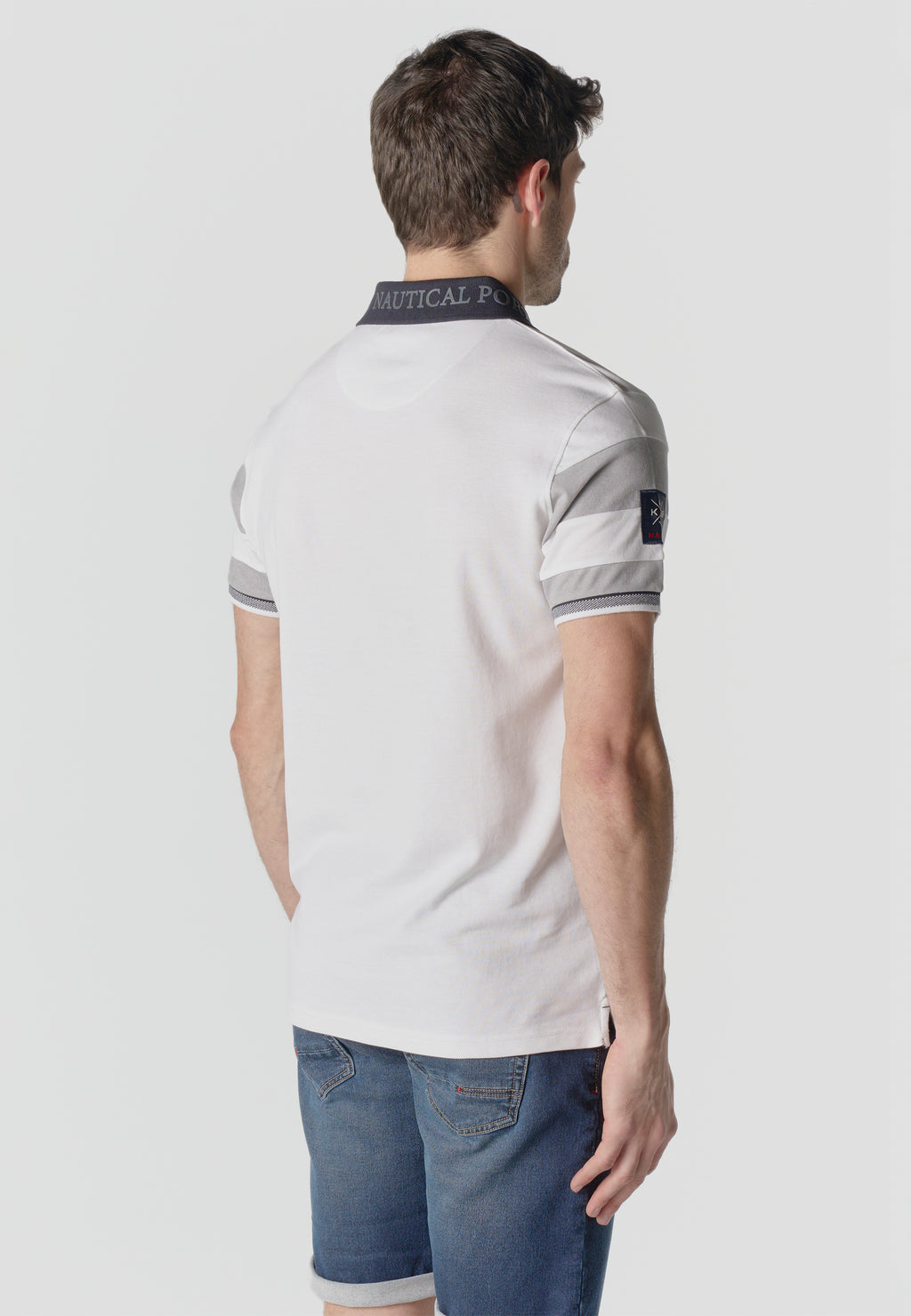 Normal pique stripes-block nautik polo