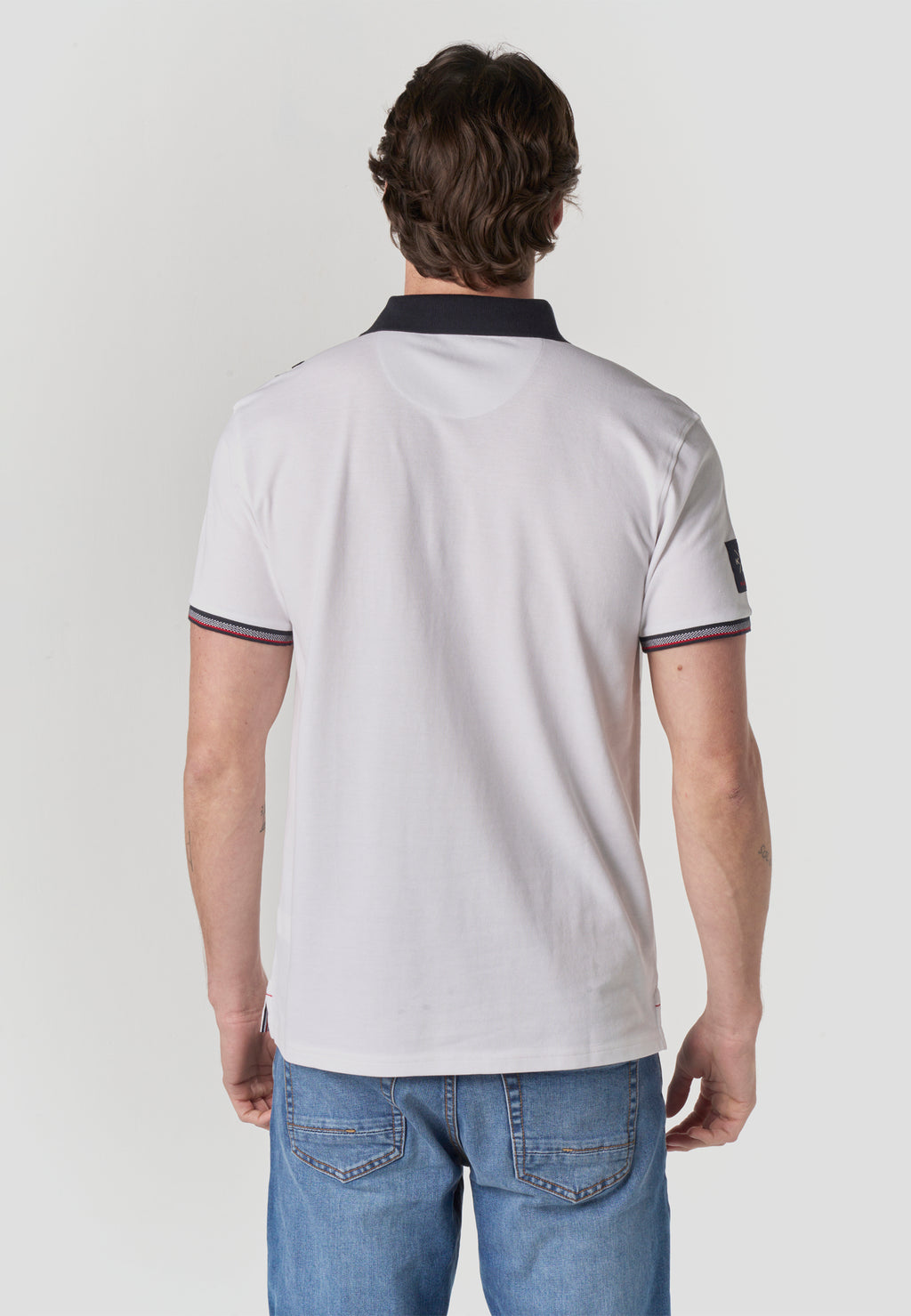 Polo piqué estampat heritage màniga curta home cru - Koroshi 2611PC22