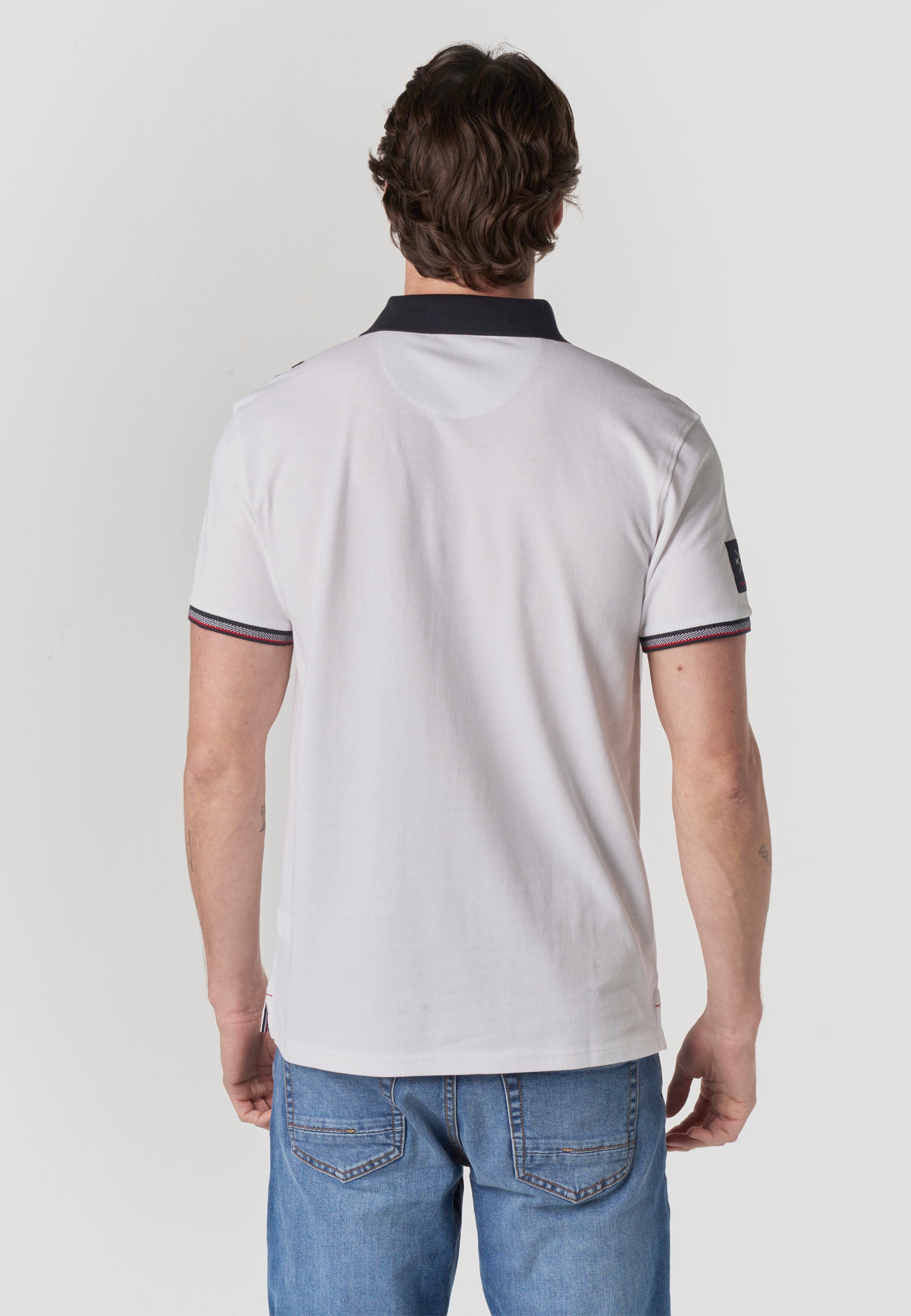 Polo piqué estampat heritage màniga curta home cru - Koroshi 2611PC22