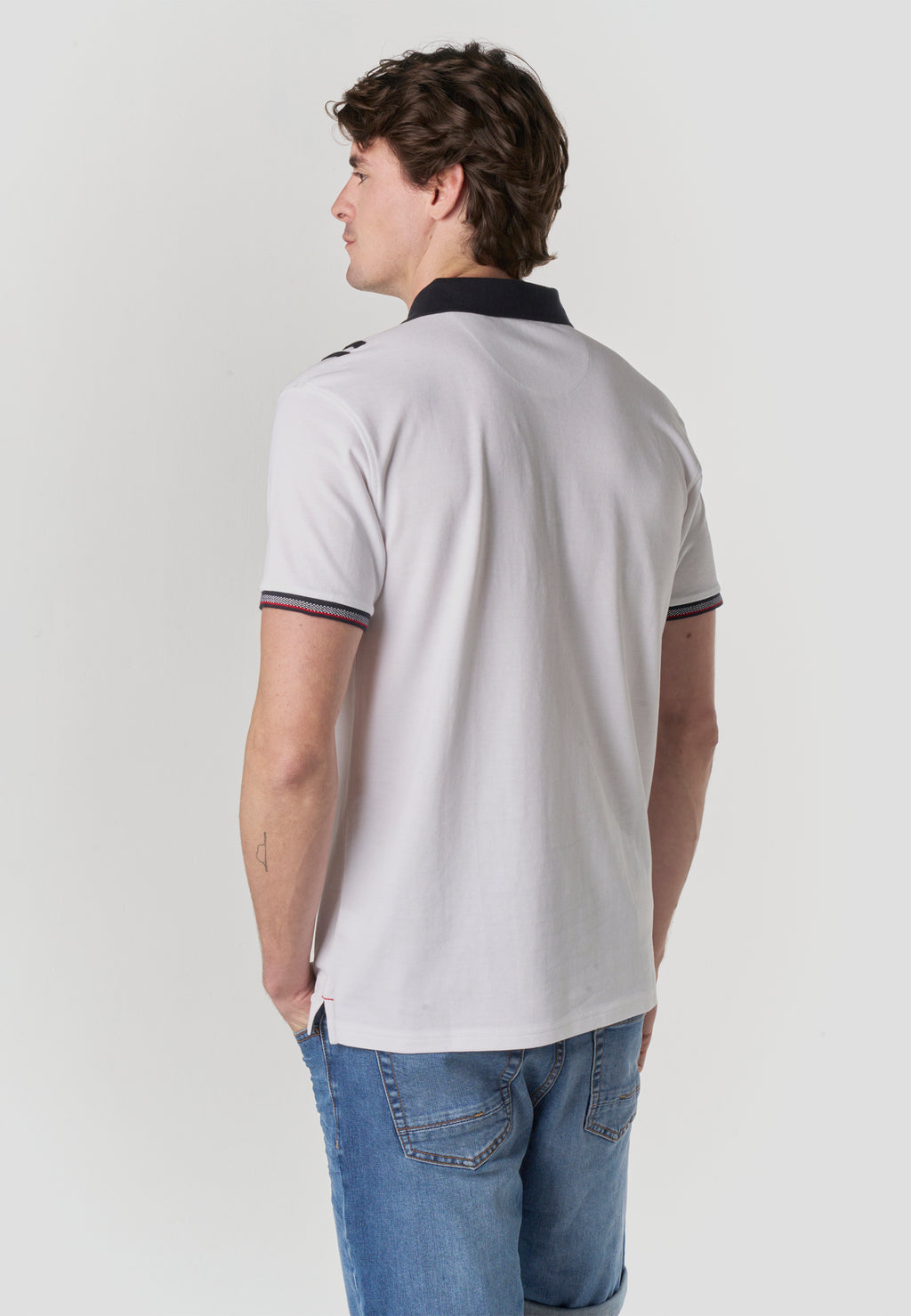 Polo piqué estampat heritage màniga curta home cru - Koroshi 2611PC22