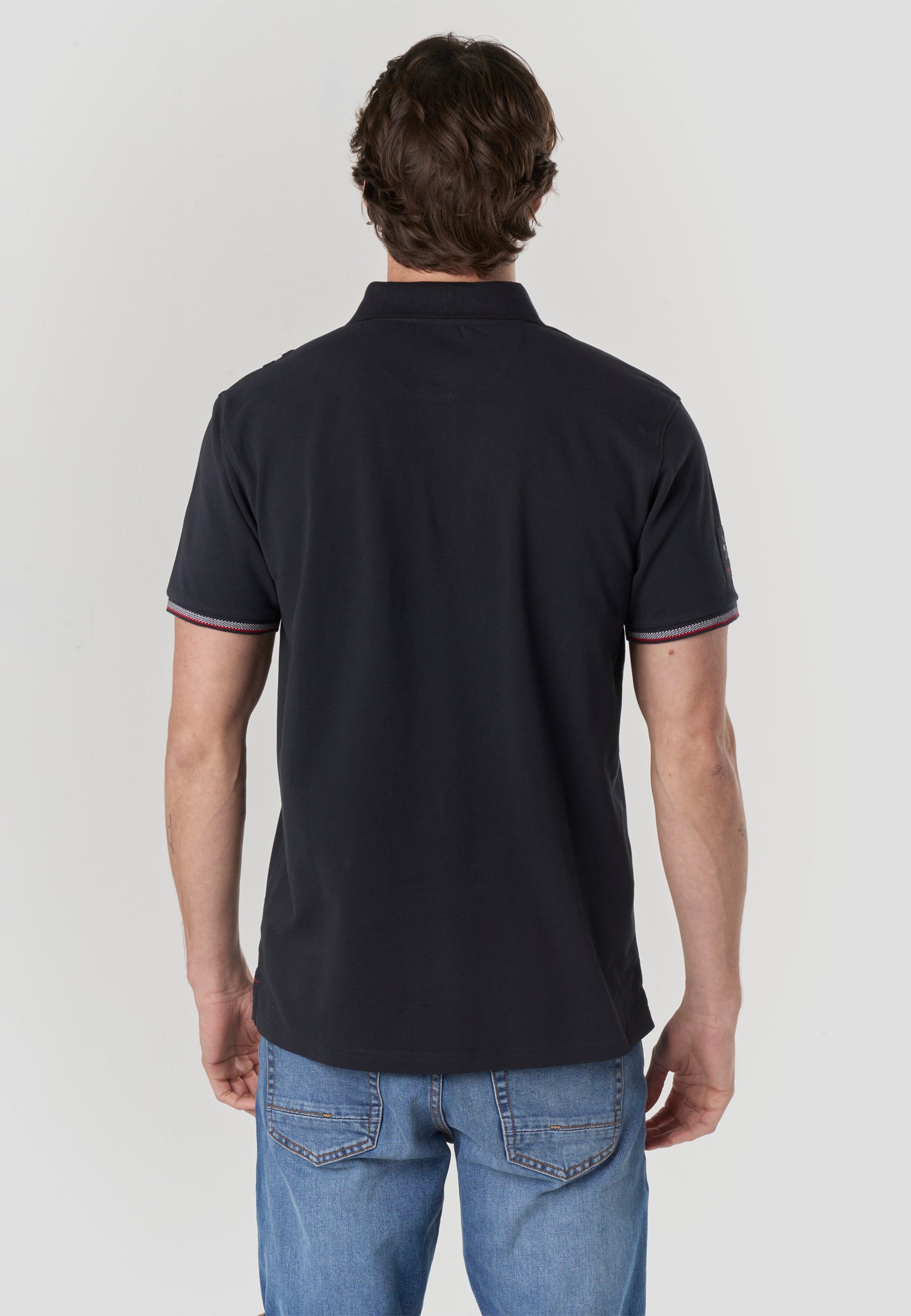 Polo piqué estampat heritage màniga curta home navy - Koroshi 2611PC22
