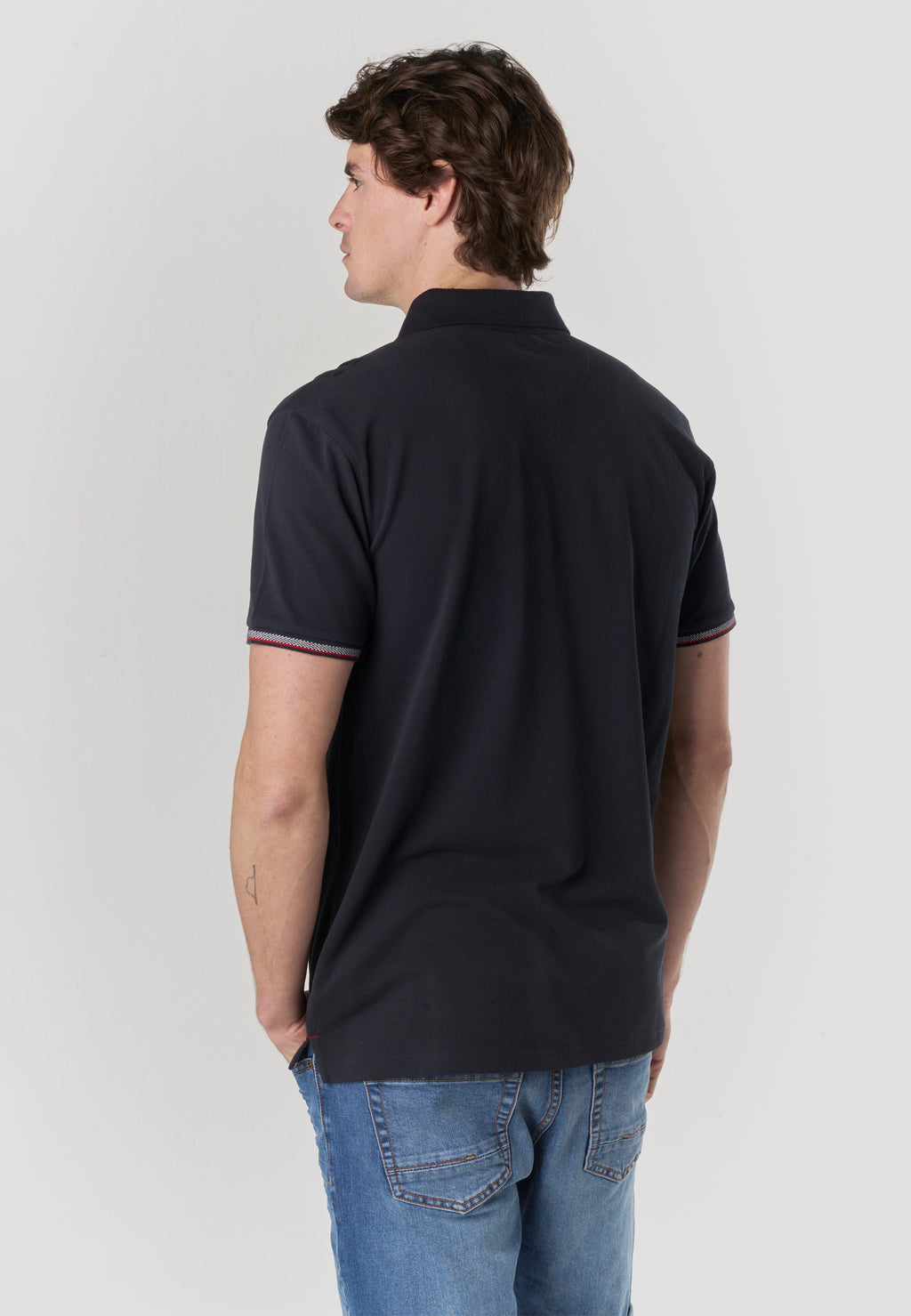 Polo piqué estampat heritage màniga curta home navy - Koroshi 2611PC22
