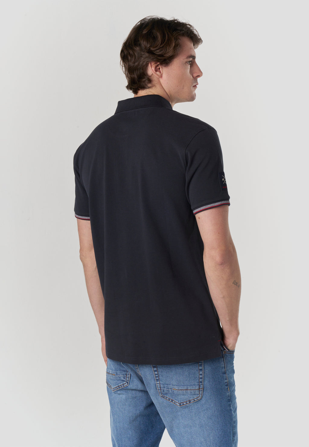 Polo piqué estampat heritage màniga curta home navy - Koroshi 2611PC22