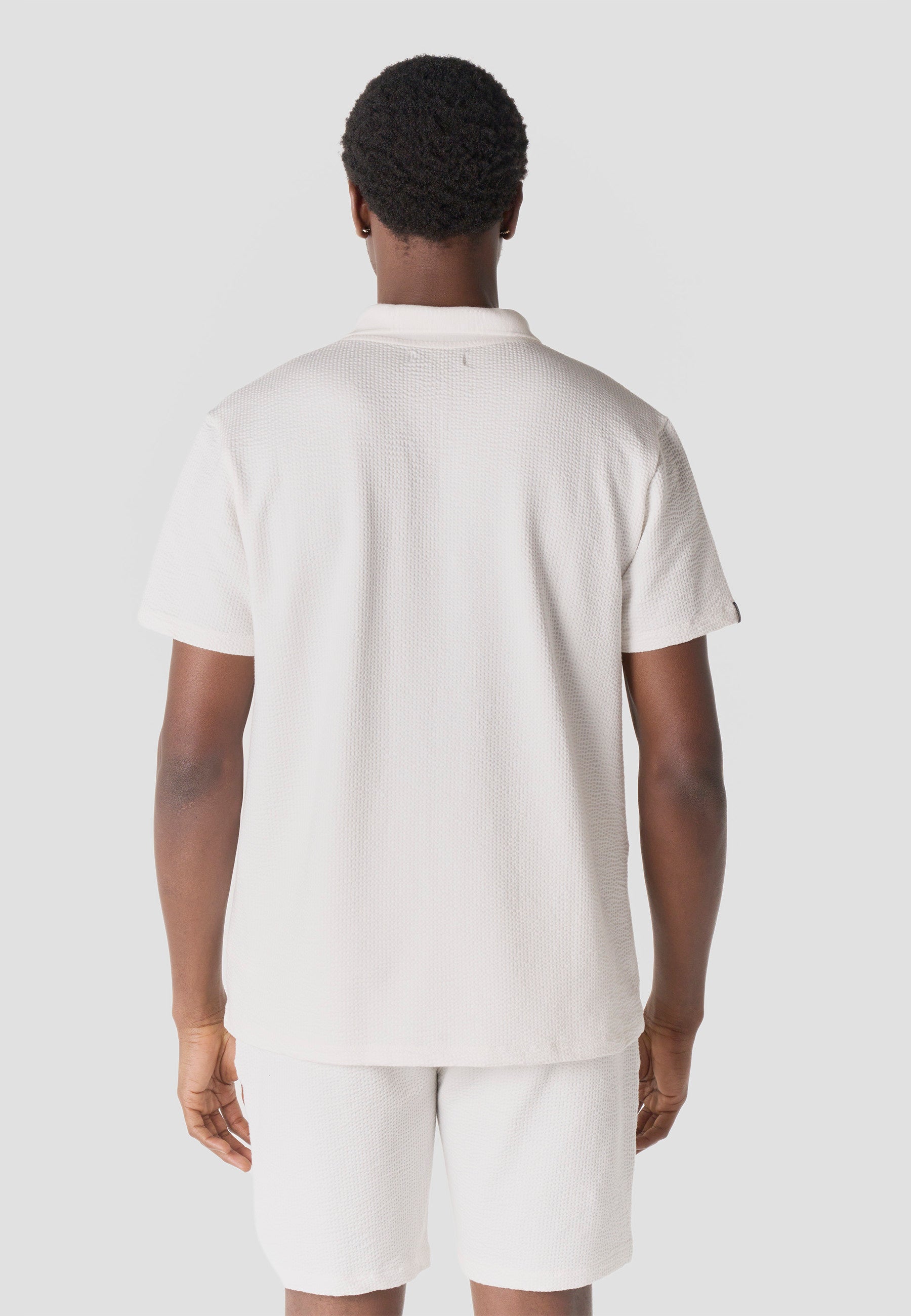 Polo oversize cuello abierto manga corta hombre crudo - Koroshi 2611PC38