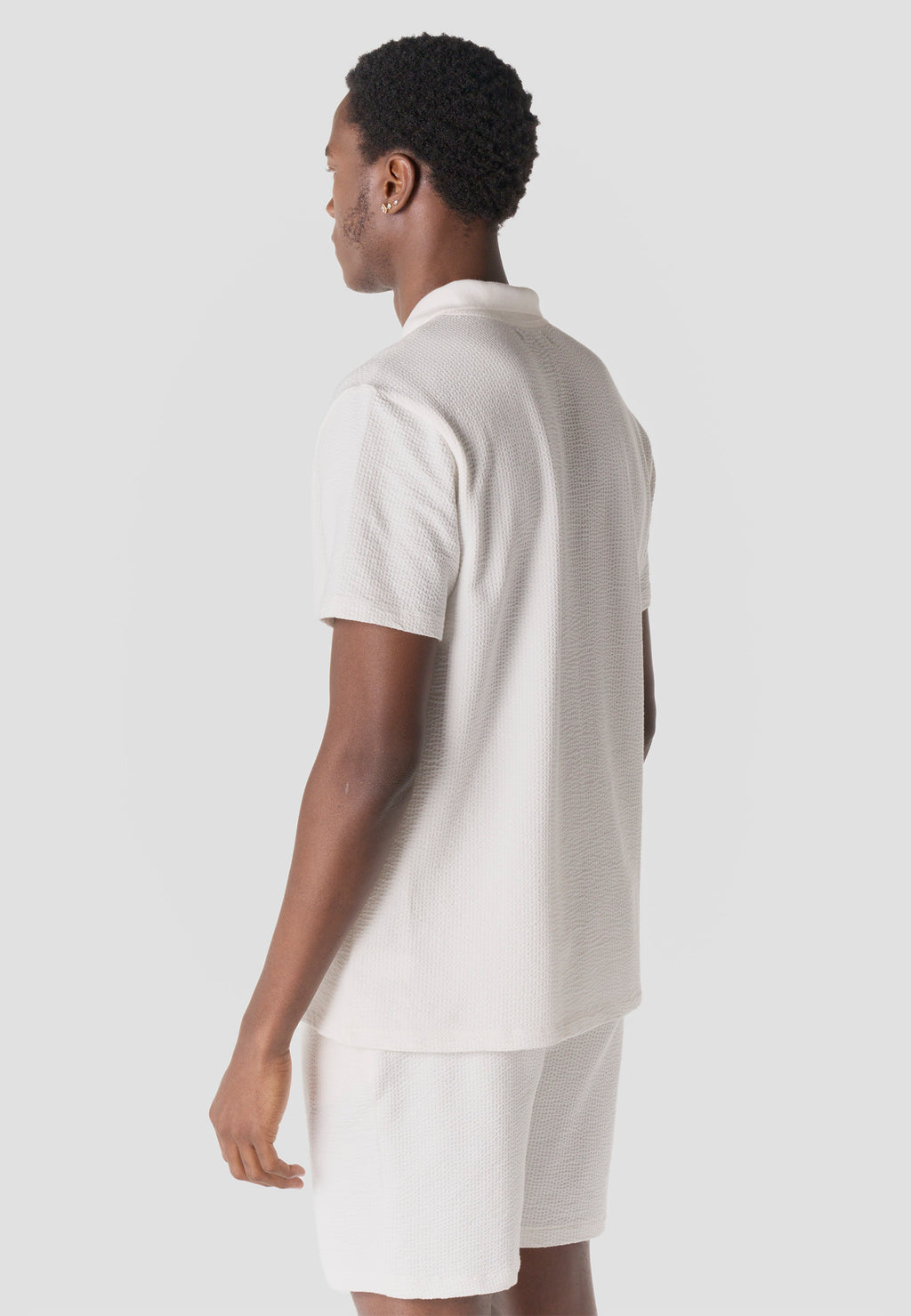 Polo oversize cuello abierto manga corta hombre crudo - Koroshi 2611PC38