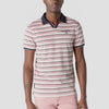 Men's stripes-block cotton polo shirt