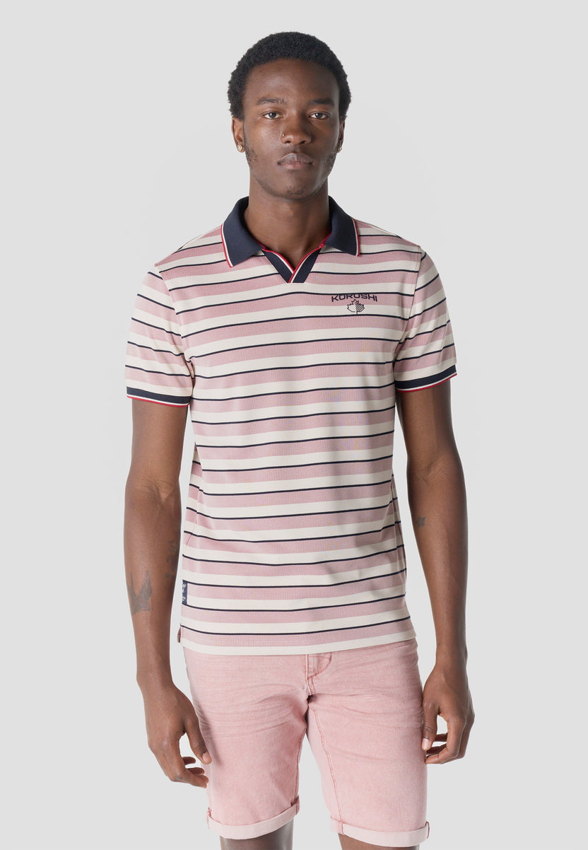 Herren-Poloshirt aus Baumwolle mit Streifenmuster