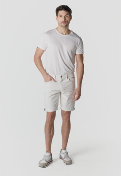 Bermuda regolari in cotone con 5 tasche da uomo bianco - Koroshi 2611PS01