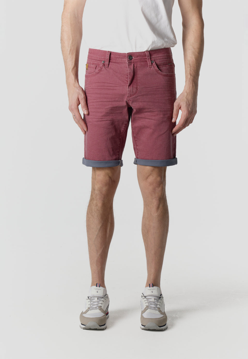 Men's coated cotton bermuda red - Koroshi 2611PS02