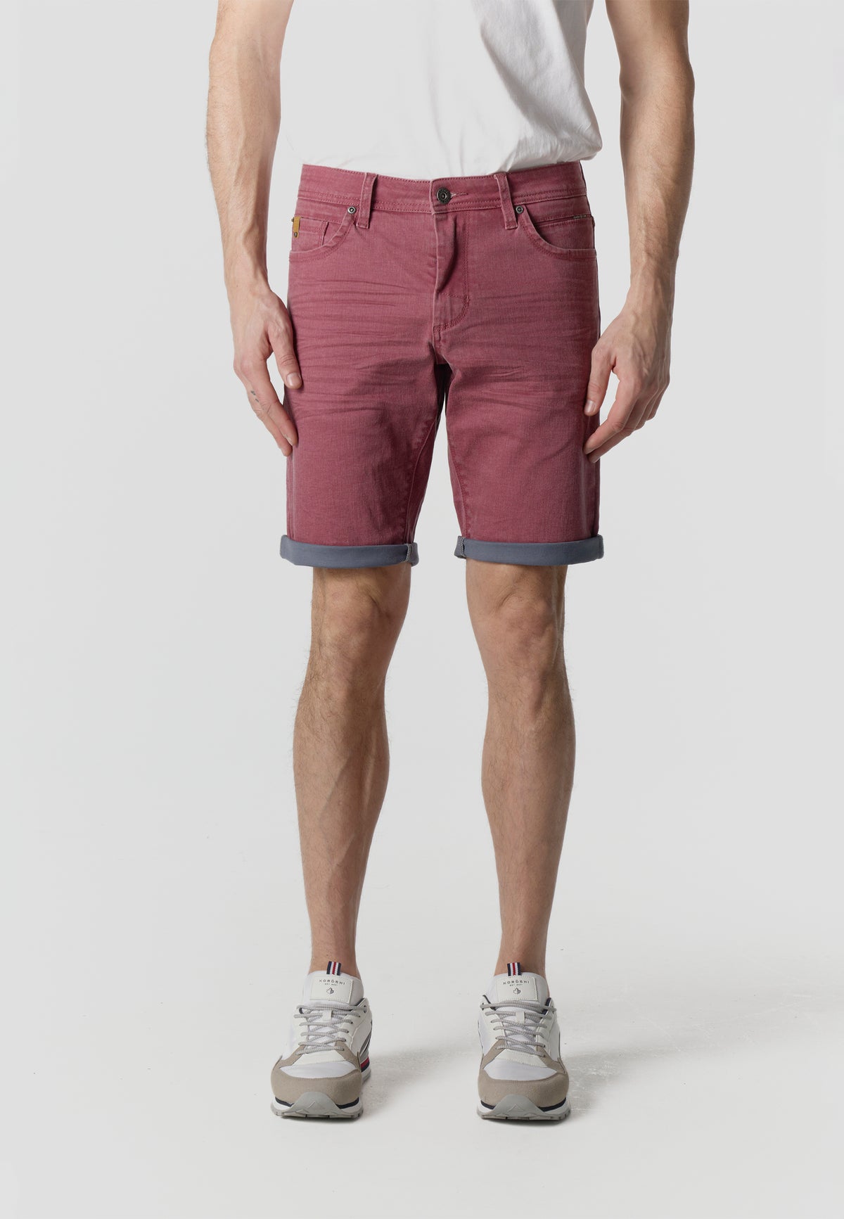 Men's coated cotton bermuda red - Koroshi 2611PS02
