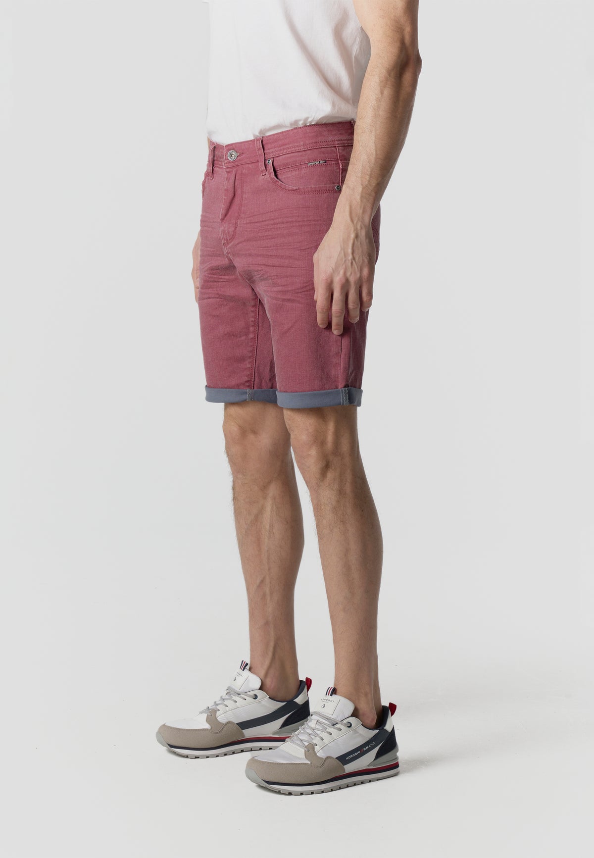 Men's coated cotton bermuda red - Koroshi 2611PS02