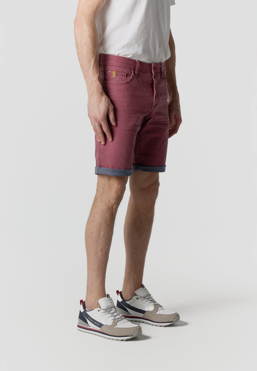 Men's coated cotton bermuda red - Koroshi 2611PS02