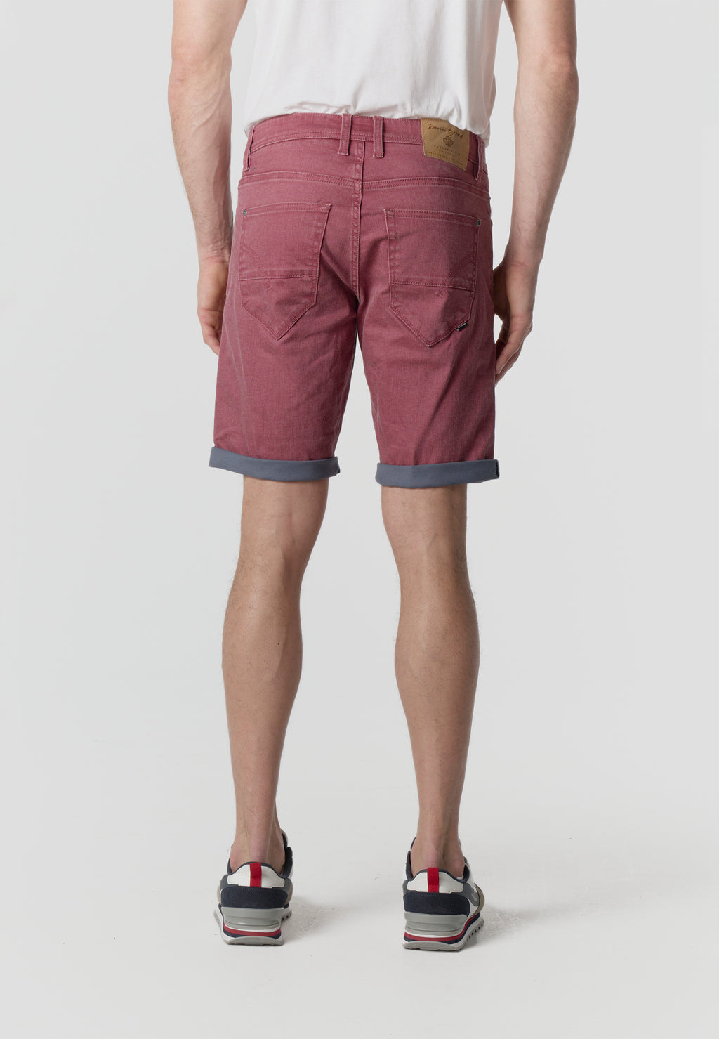 Men's coated cotton bermuda red - Koroshi 2611PS02