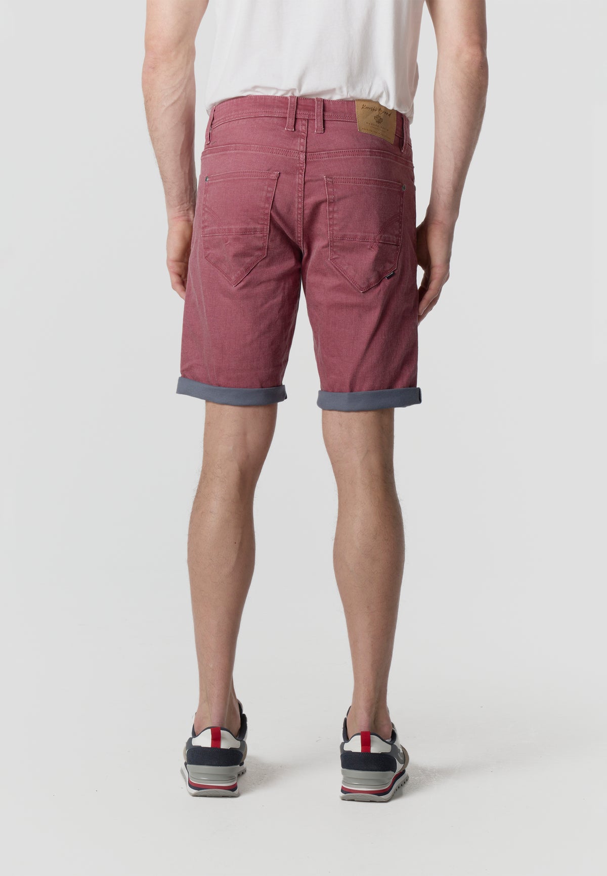 Men's coated cotton bermuda red - Koroshi 2611PS02