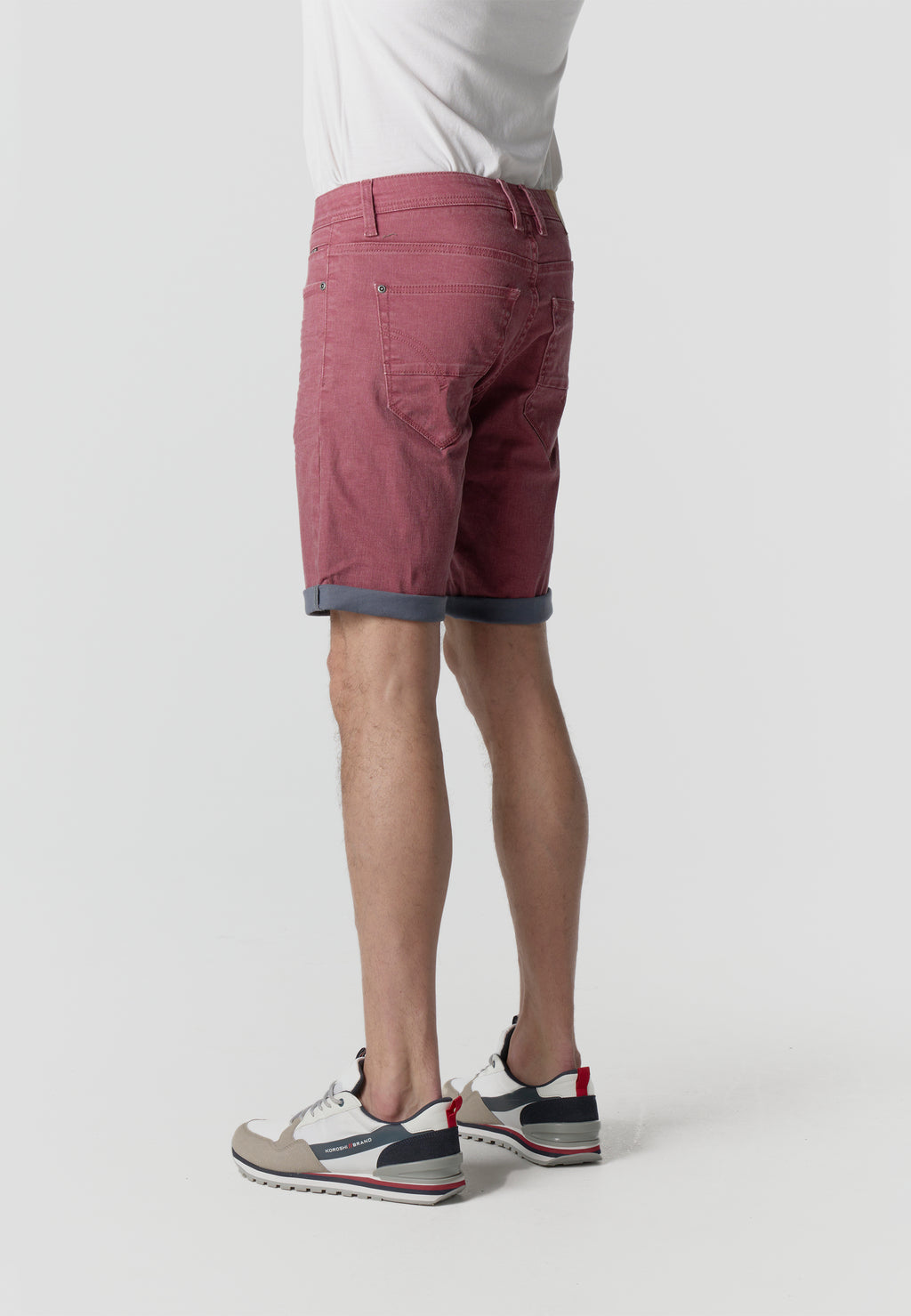 Men's coated cotton bermuda red - Koroshi 2611PS02