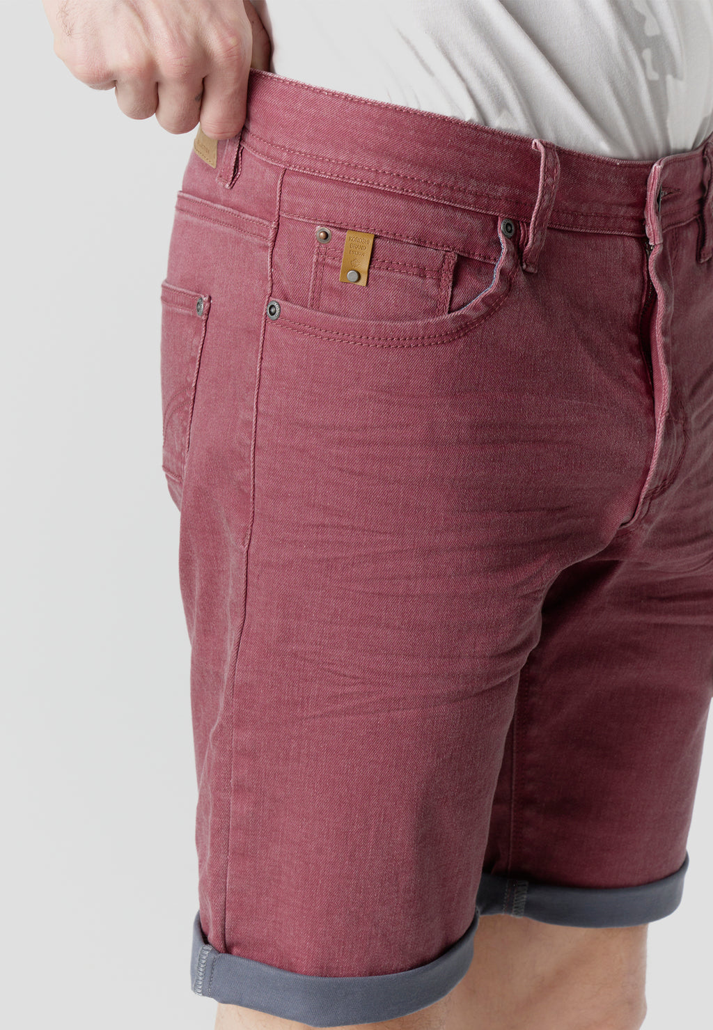 Men's coated cotton bermuda red - Koroshi 2611PS02