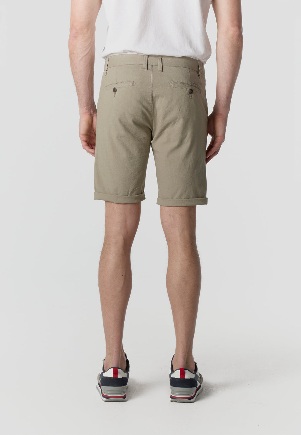 Men's regular cotton linen mink Bermuda shorts - Koroshi 2611PS06