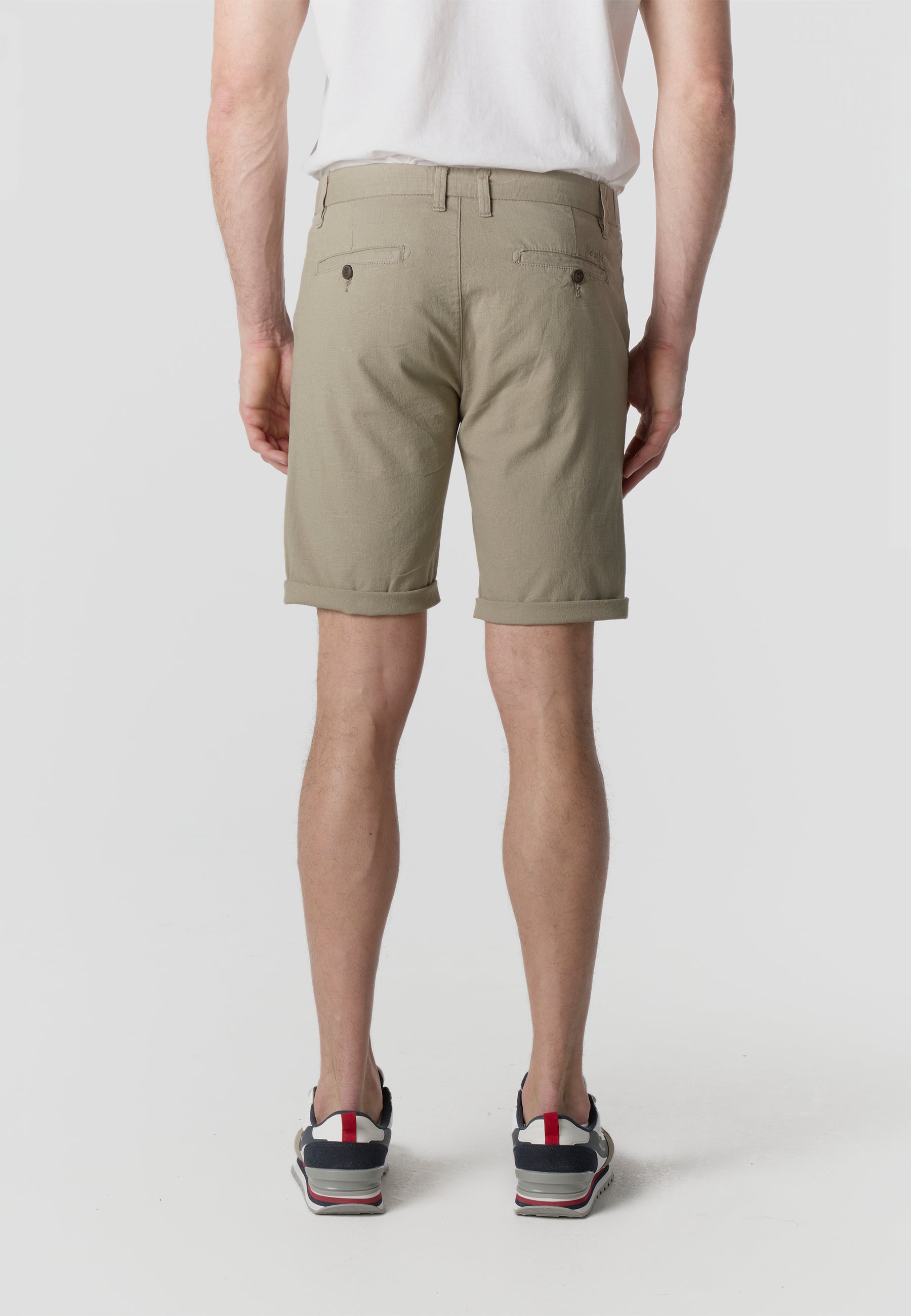 Men's regular cotton linen mink Bermuda shorts - Koroshi 2611PS06