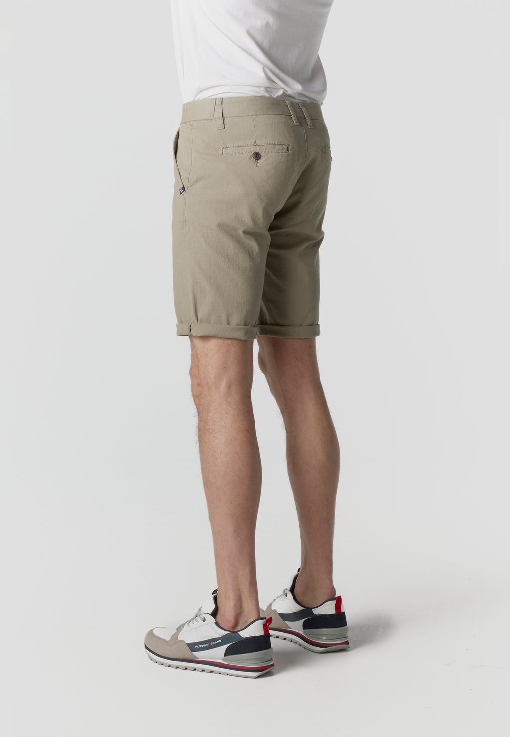 Men's regular cotton linen mink Bermuda shorts - Koroshi 2611PS06