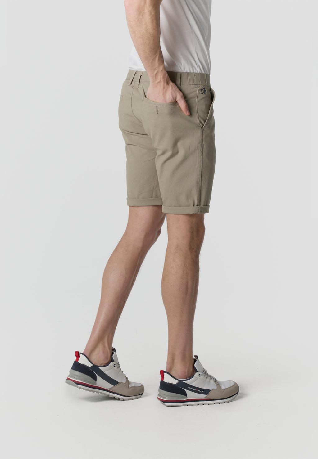 Men's regular cotton linen mink Bermuda shorts - Koroshi 2611PS06