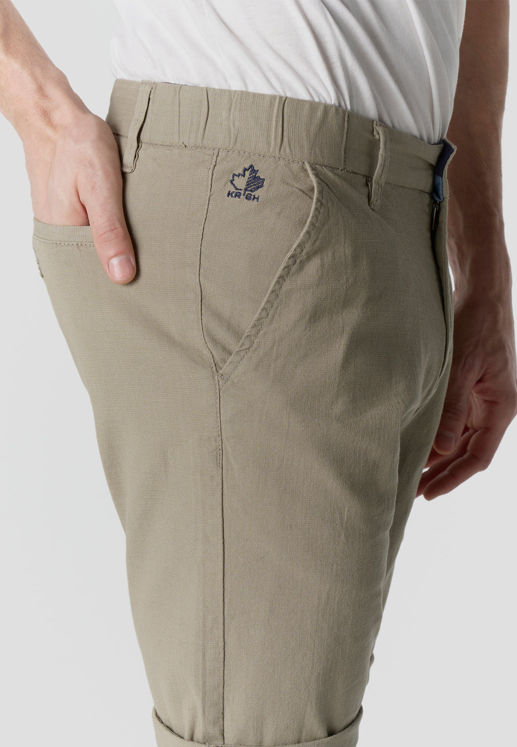 Men's regular cotton linen mink Bermuda shorts - Koroshi 2611PS06