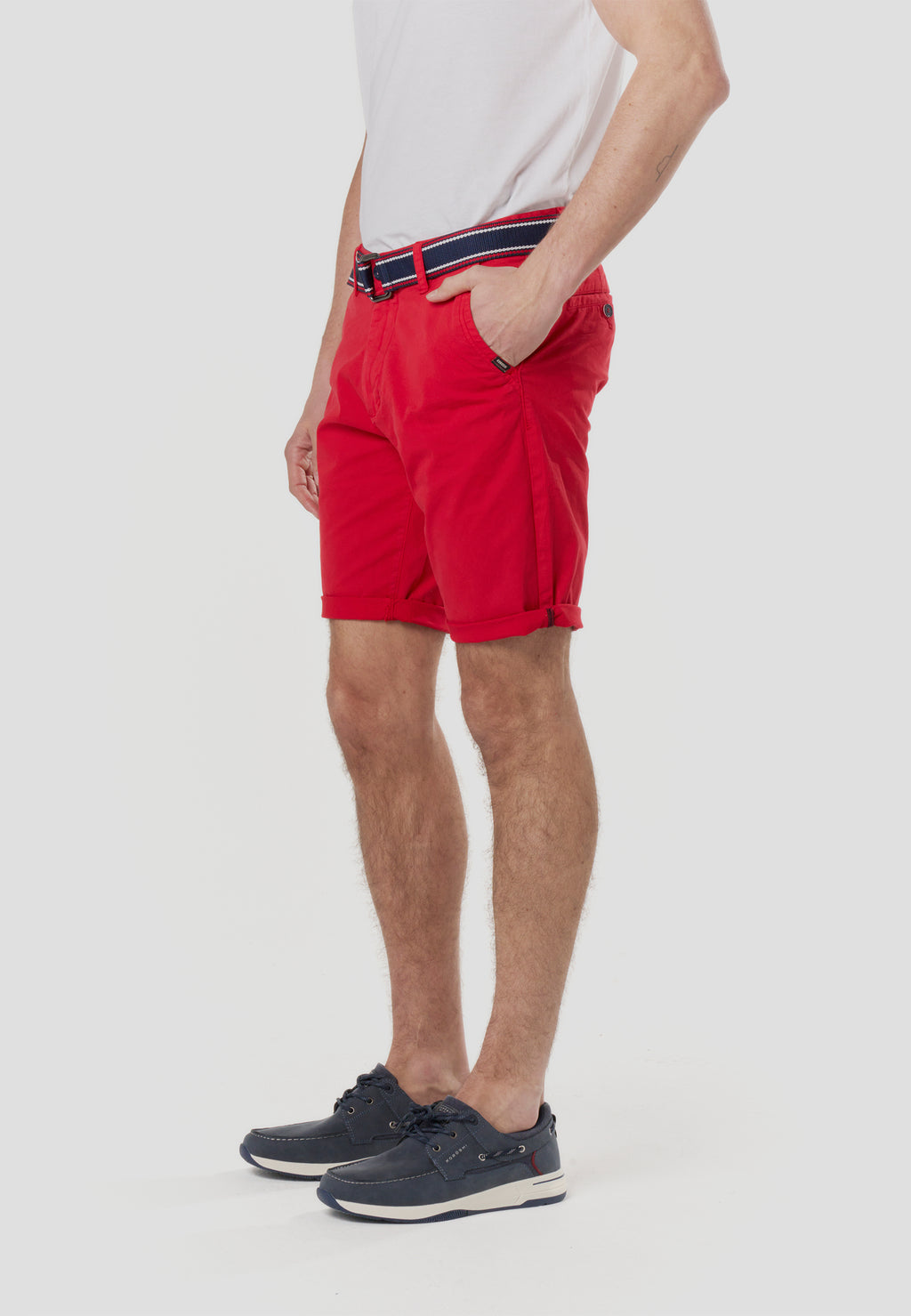 Bermuda chino nautici con cintura rossa da uomo - Koroshi 2611PS07