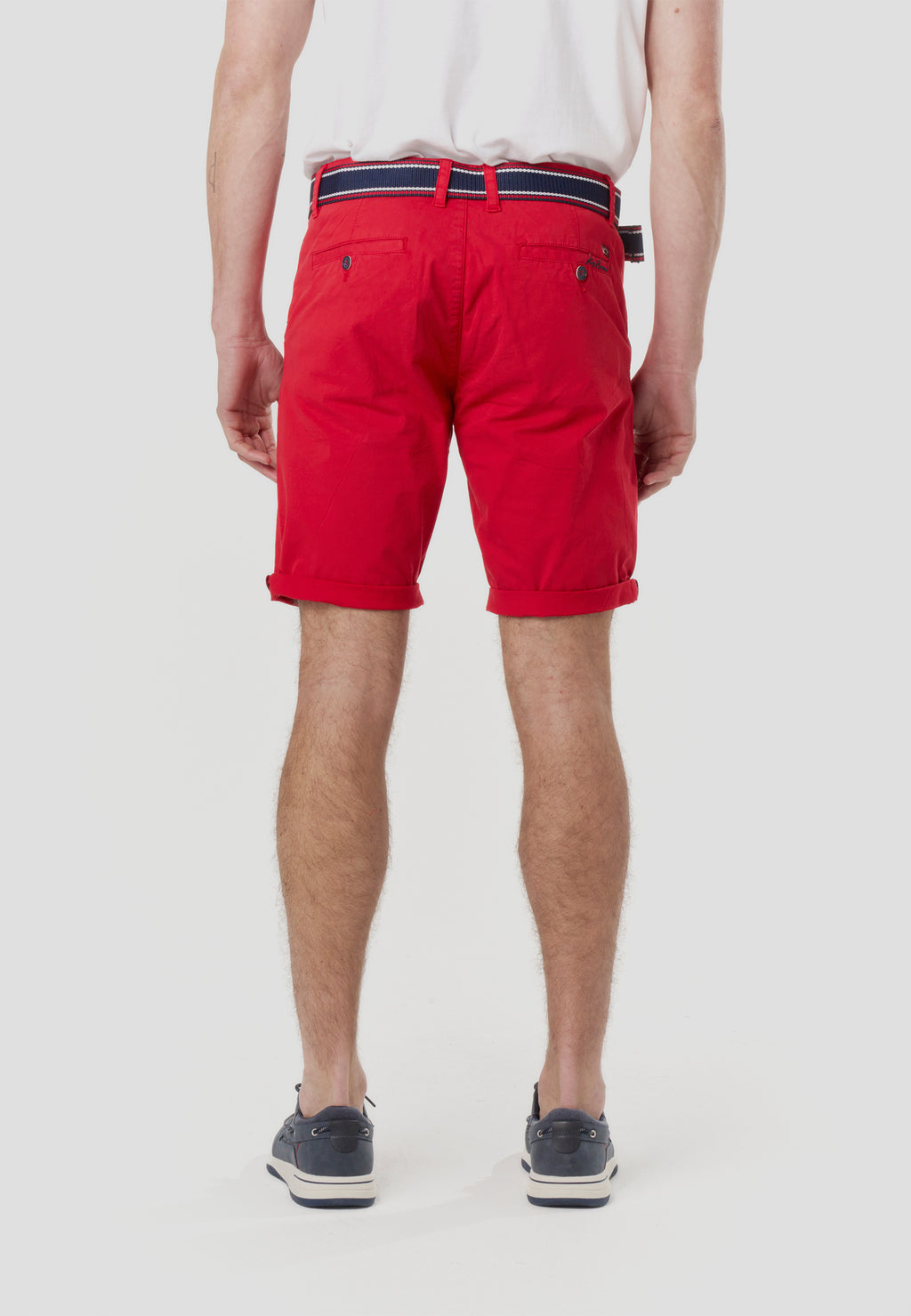 Bermuda chino nautici con cintura rossa da uomo - Koroshi 2611PS07