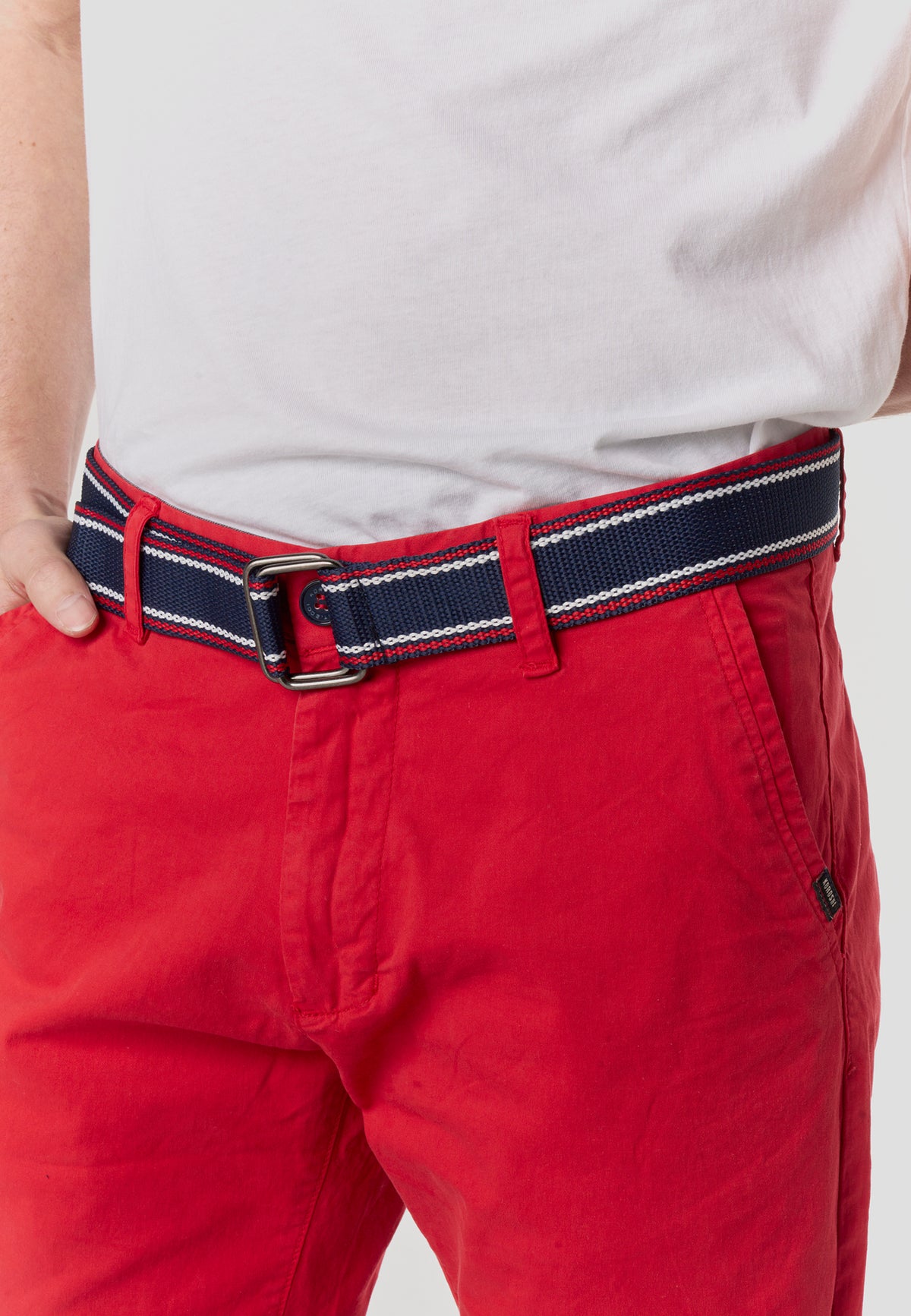 Bermuda chino nautici con cintura rossa da uomo - Koroshi 2611PS07
