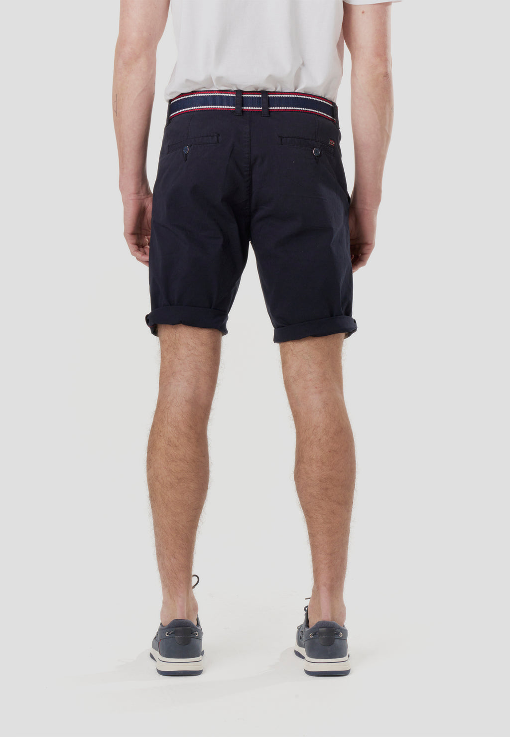 Pantaloncini chino nautici da uomo con cintura blu - Koroshi 2611PS07
