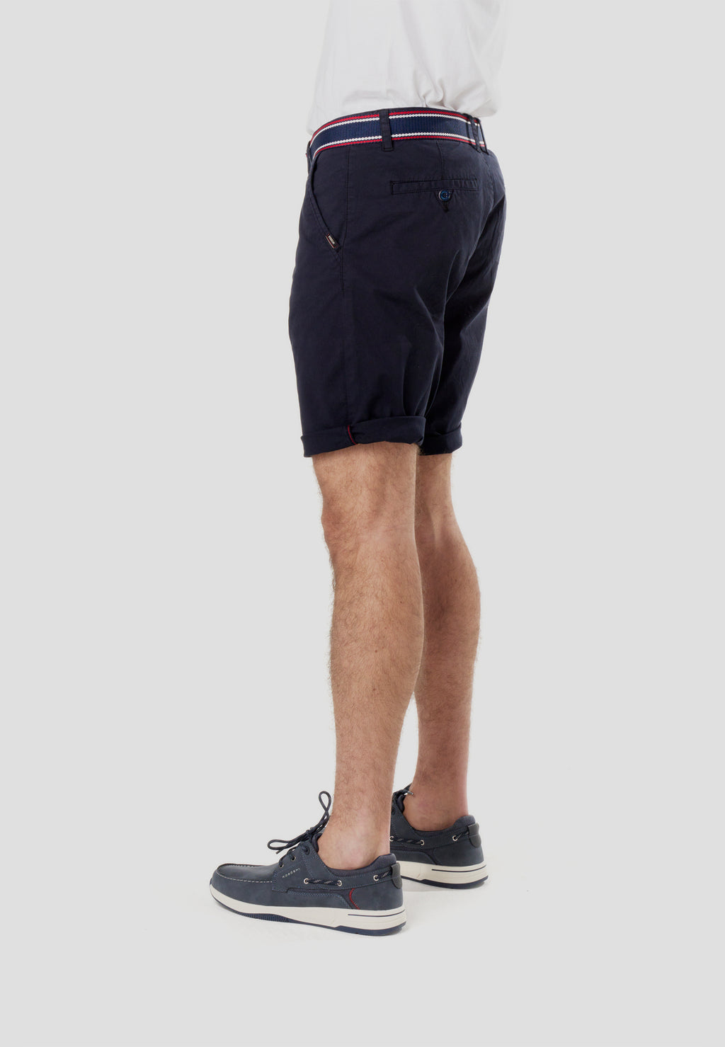 Pantaloncini chino nautici da uomo con cintura blu - Koroshi 2611PS07