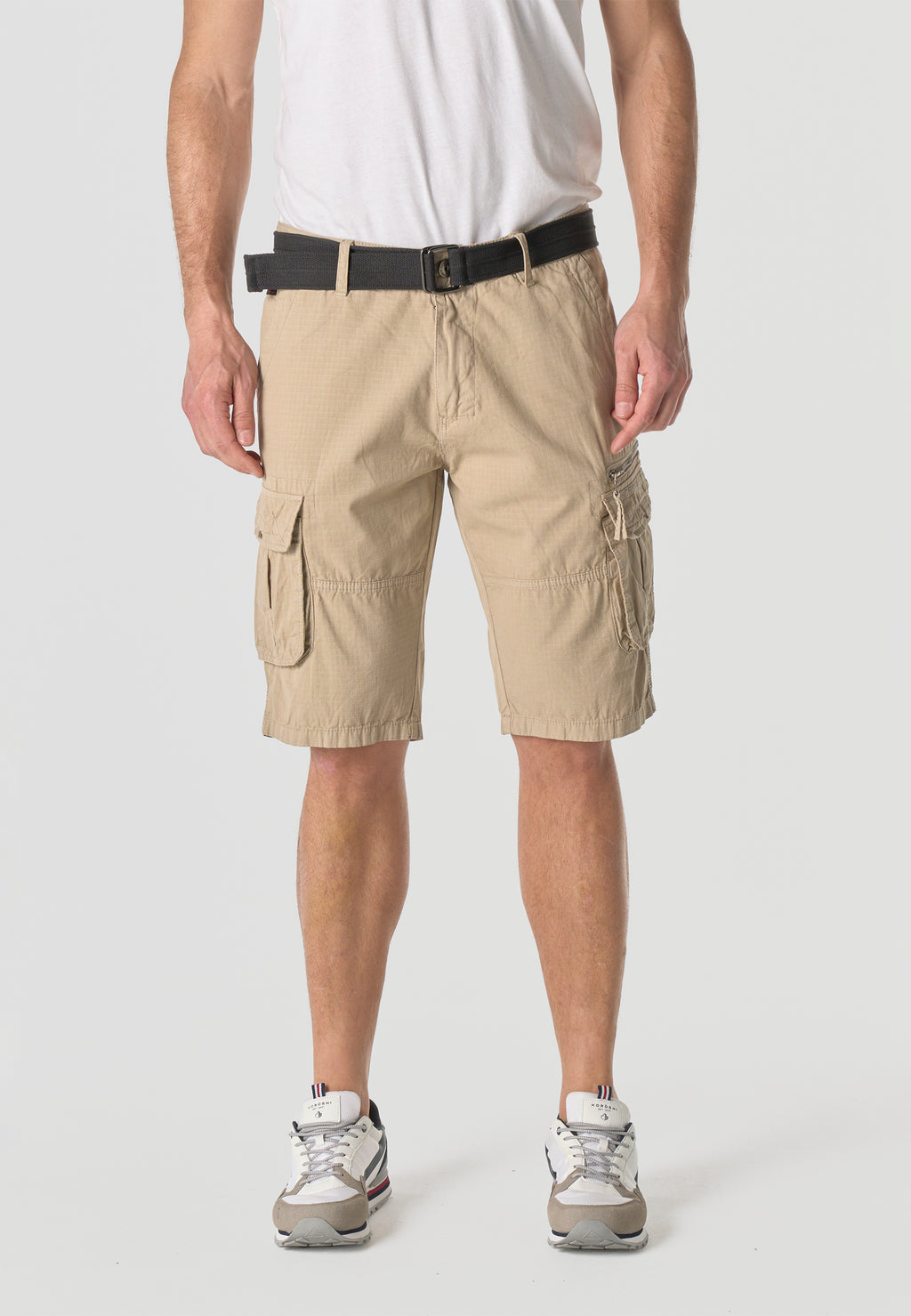 Lässige Cargo-Shorts aus Baumwolle für Herren in Beige – Koroshi 2611PS11