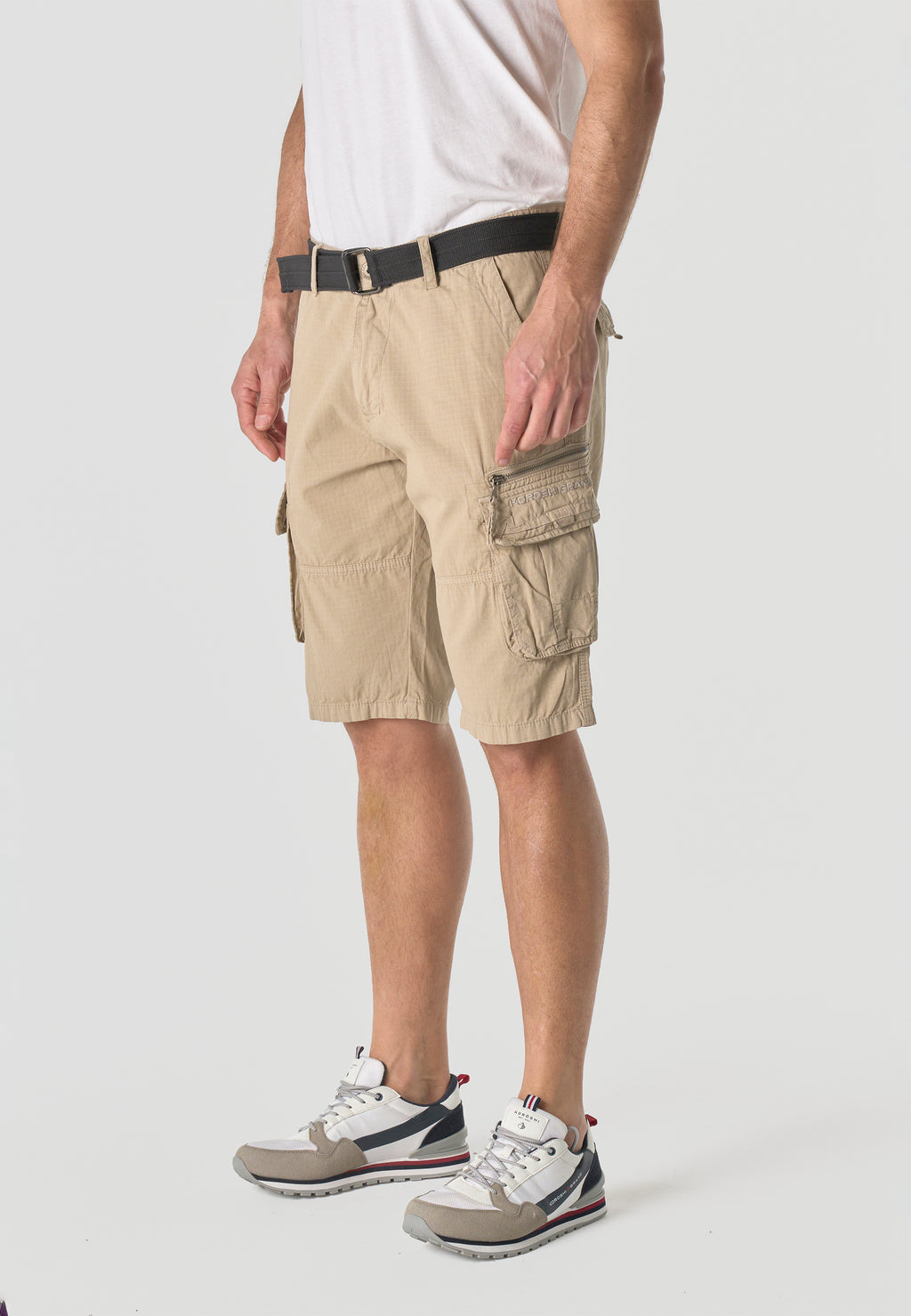 Lässige Cargo-Shorts aus Baumwolle für Herren in Beige – Koroshi 2611PS11