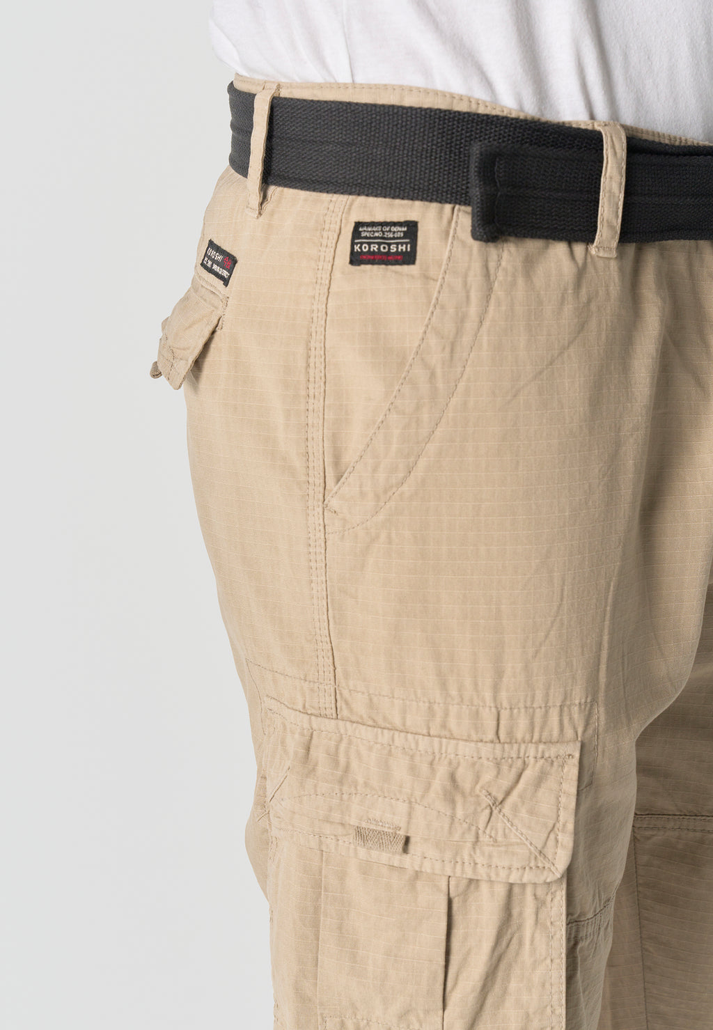 Lässige Cargo-Shorts aus Baumwolle für Herren in Beige – Koroshi 2611PS11
