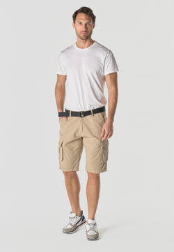 Short cargo décontracté en coton pour homme beige - Koroshi 2611PS11
