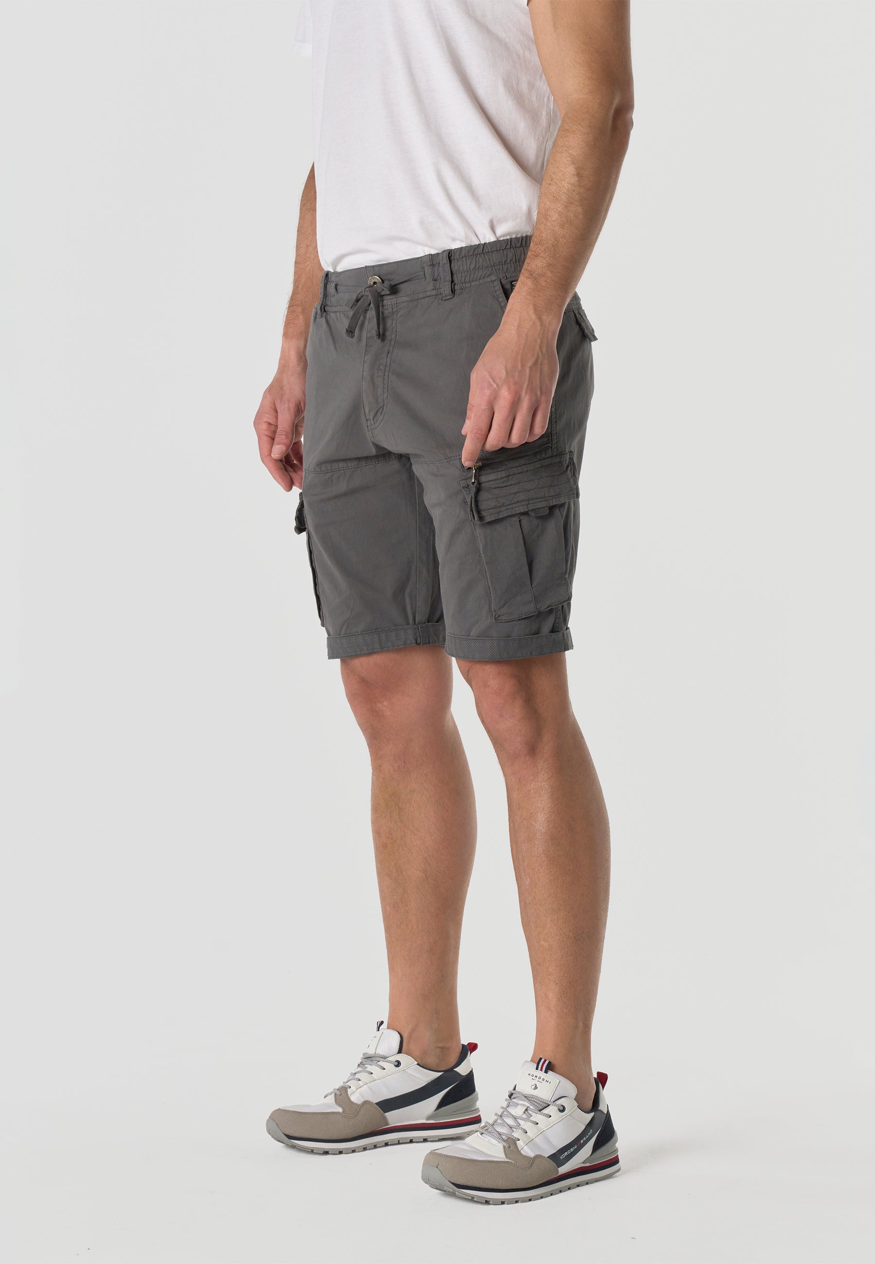 Bermuda cargo algodón relaxed hombre gris - Koroshi 2611PS12