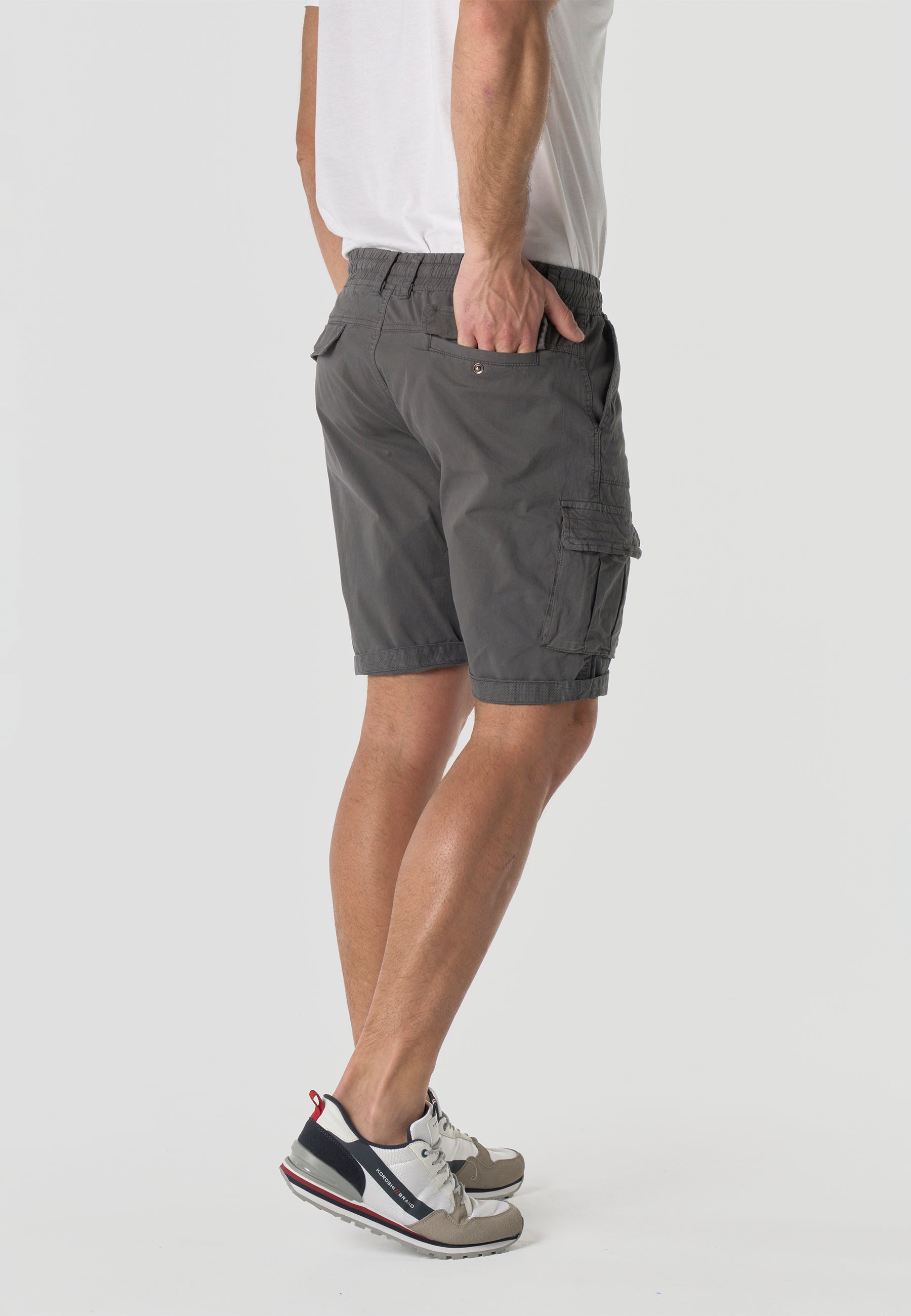Bermuda cargo algodón relaxed hombre gris - Koroshi 2611PS12