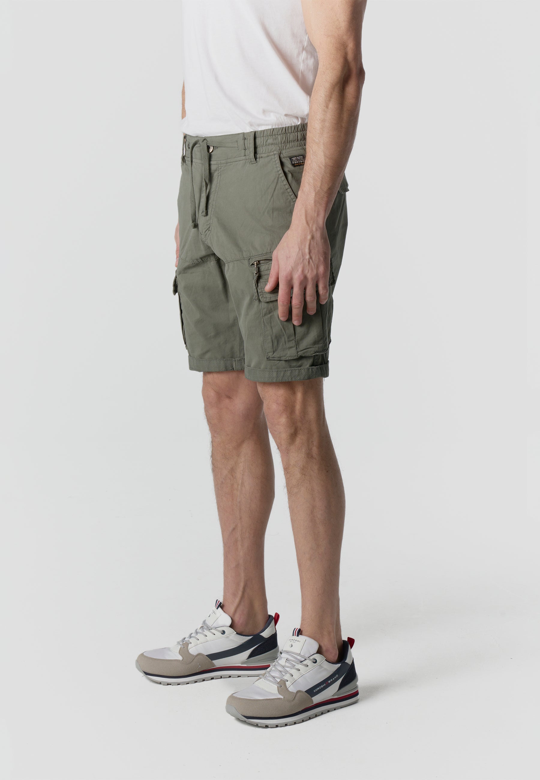Bermuda cargo algodón relaxed hombre kaki - Koroshi 2611PS12
