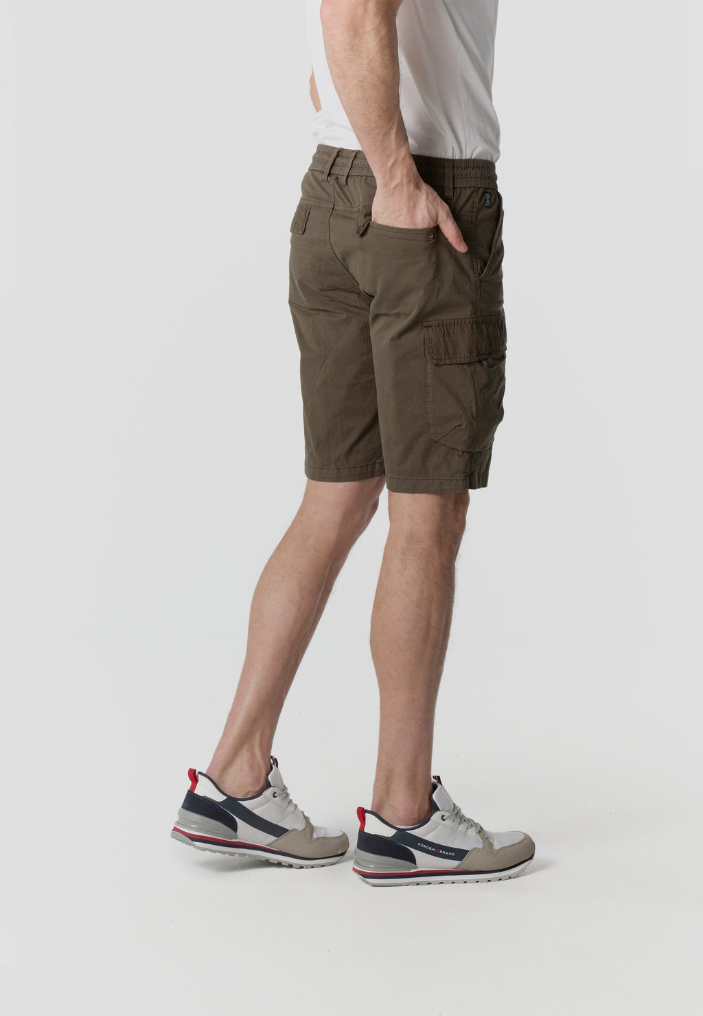 Short cargo décontracté en coton pour homme olive - Koroshi 2611PS13