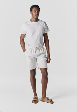 Ecru men's cotton jogger shorts - Koroshi 2611PS15